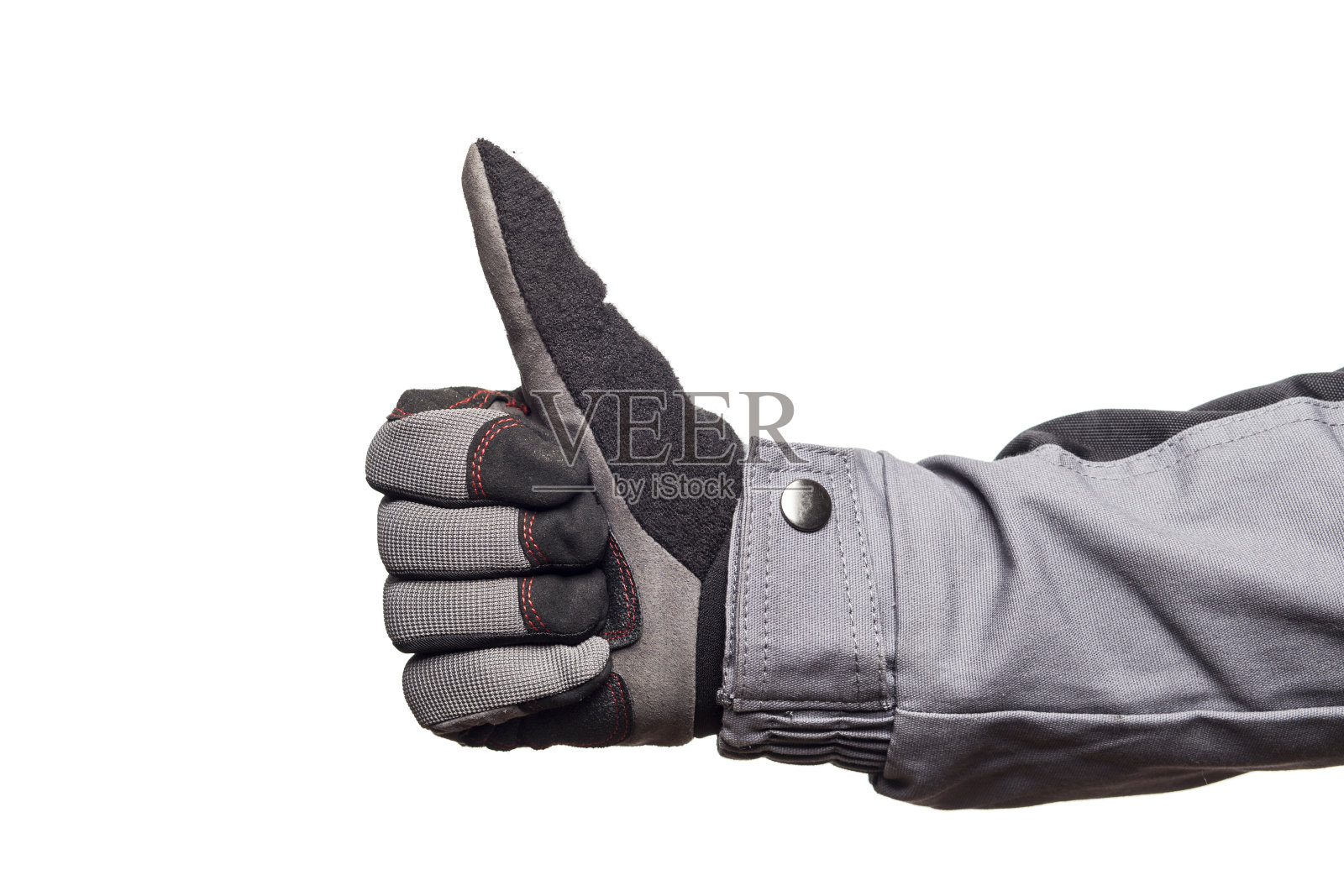 工人戴皮工作手套照片摄影图片