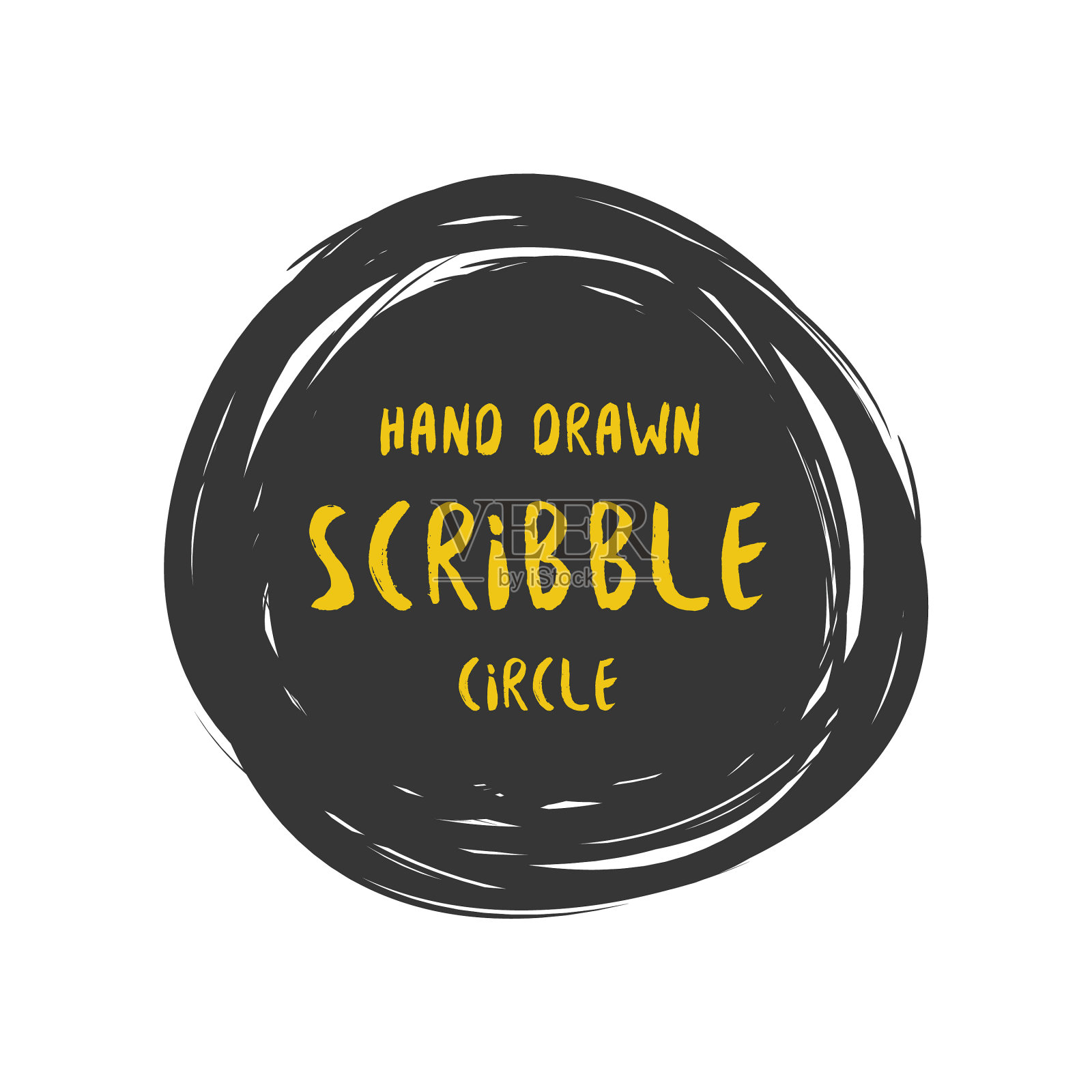 手绘画彩色的圆圈和涂鸦插画图片素材