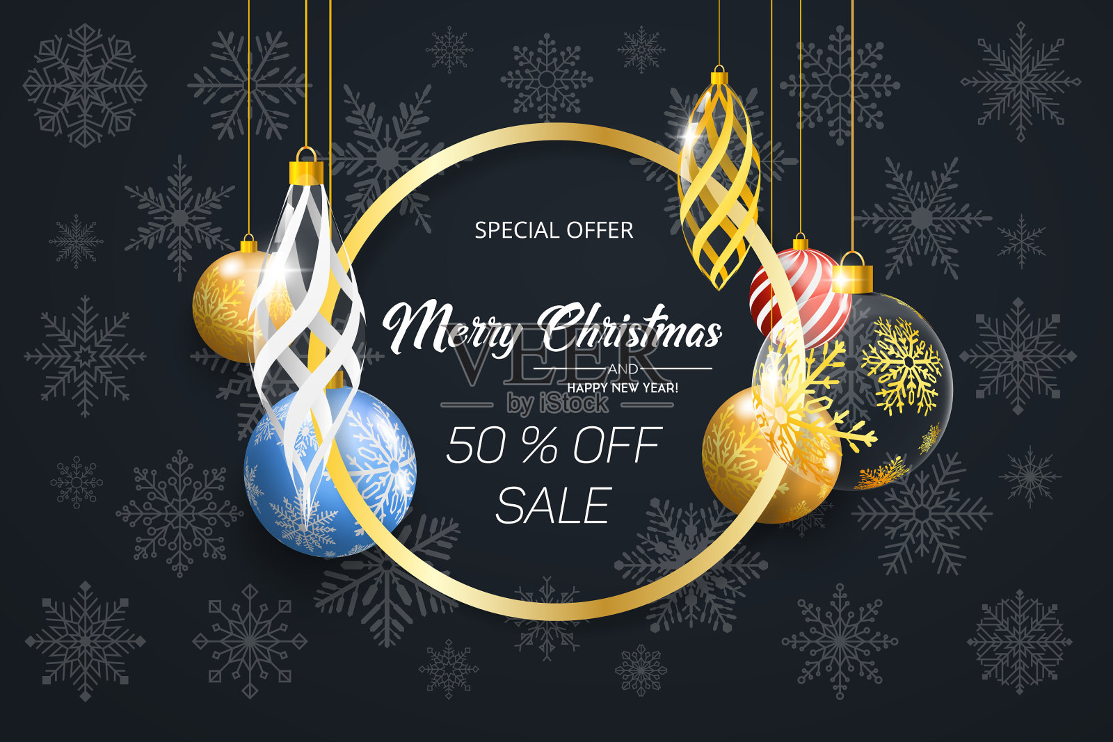 圣诞快乐，新年快乐。插画图片素材