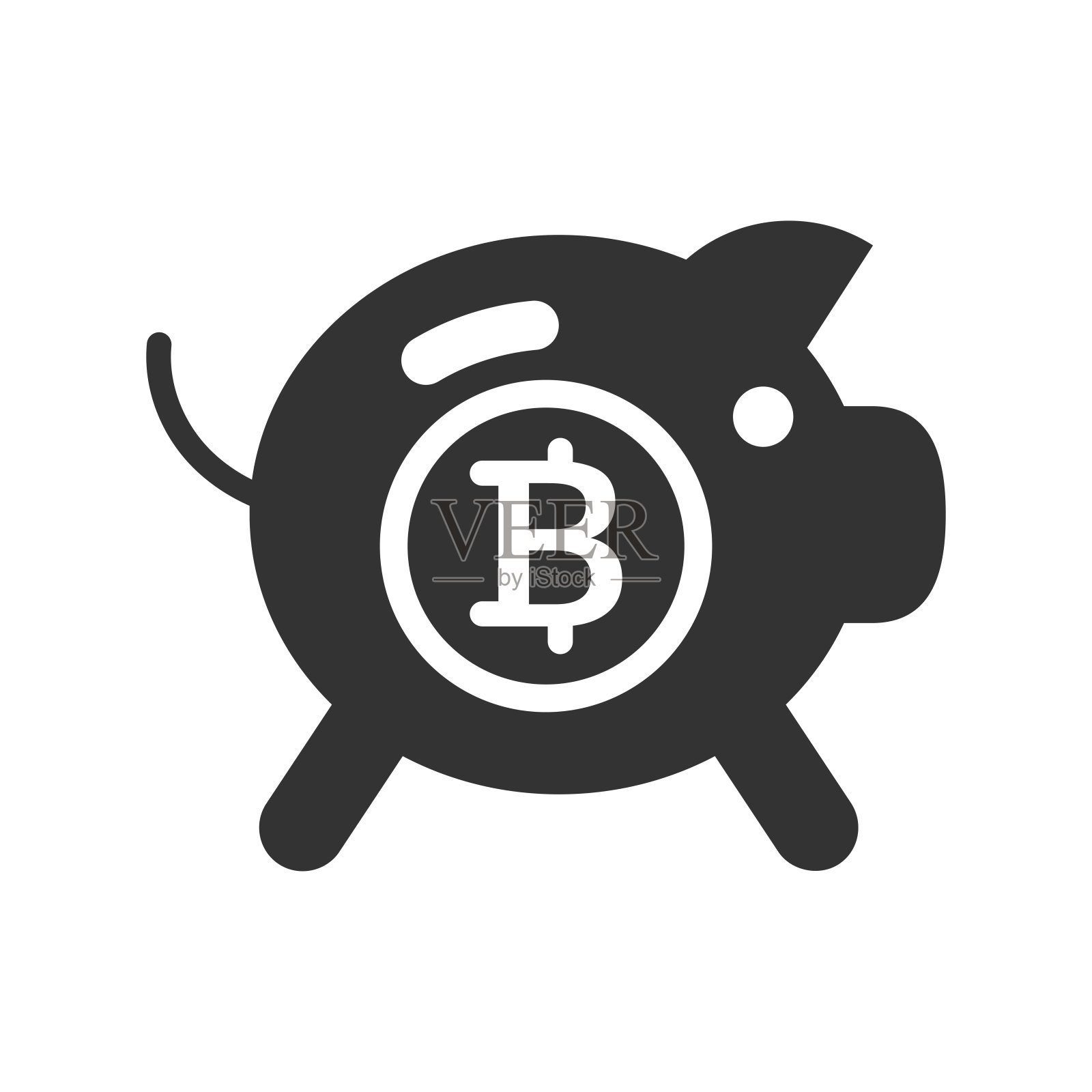 比特币储蓄罐图标插画图片素材