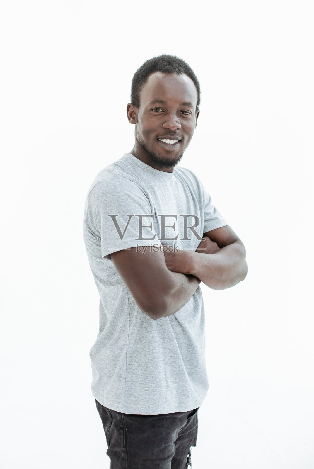 侧视图。自信的人看着镜头照片摄影图片