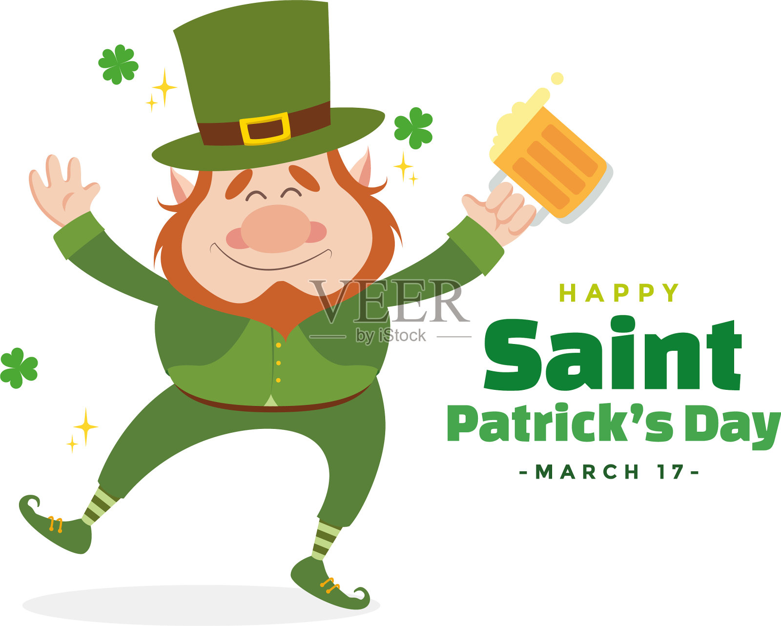 圣帕特里克节贺卡插画图片素材