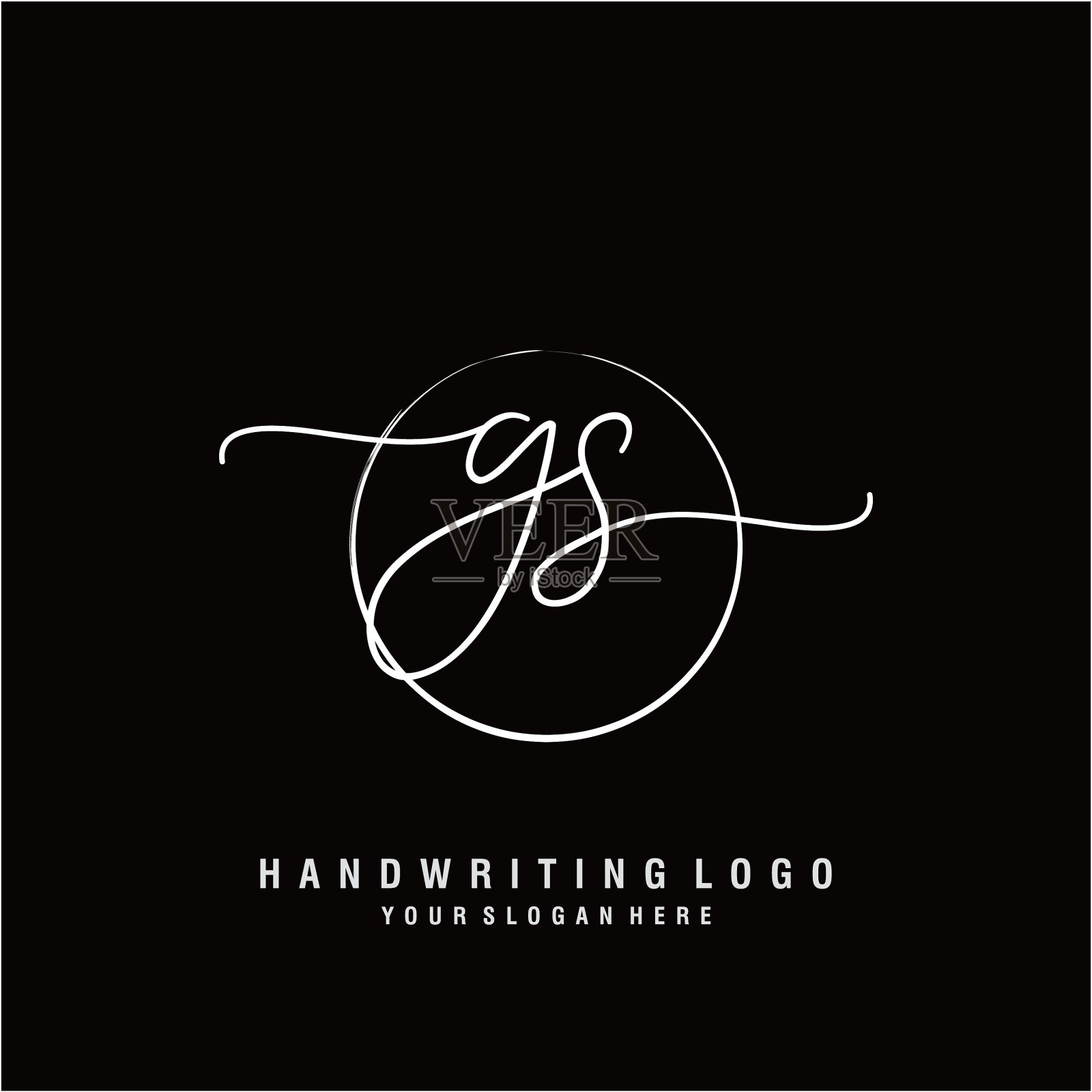 g初始手写标识设计插画图片素材