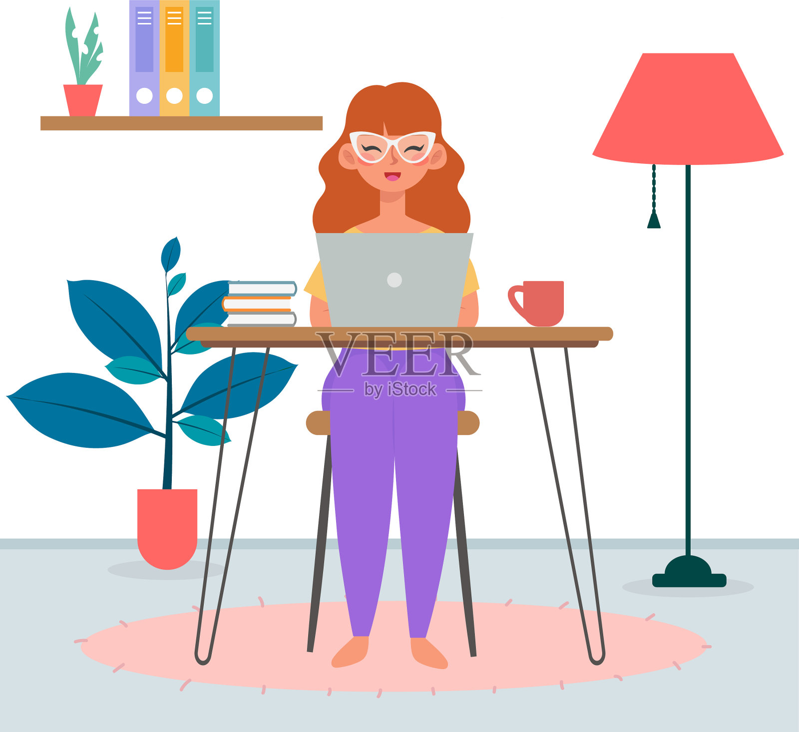 在家办公插画图片素材