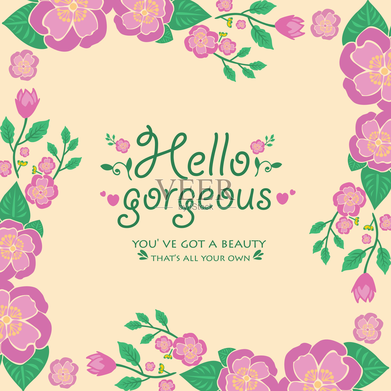 独特的形状hello华丽的卡片设计插画图片素材