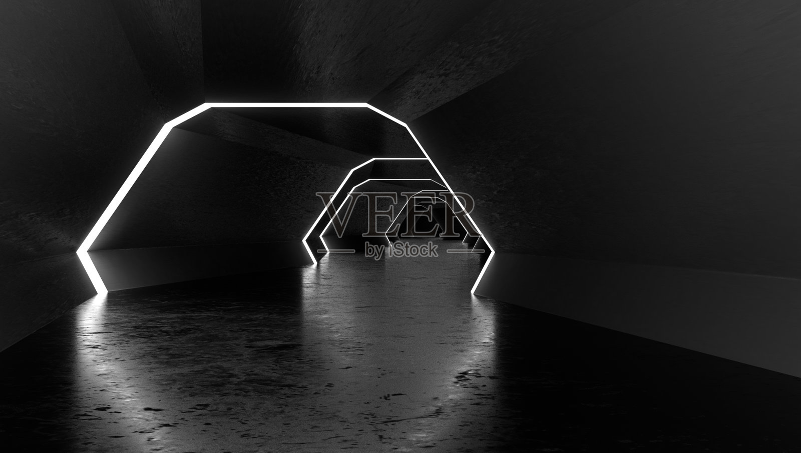 未来隧道与白光照片摄影图片