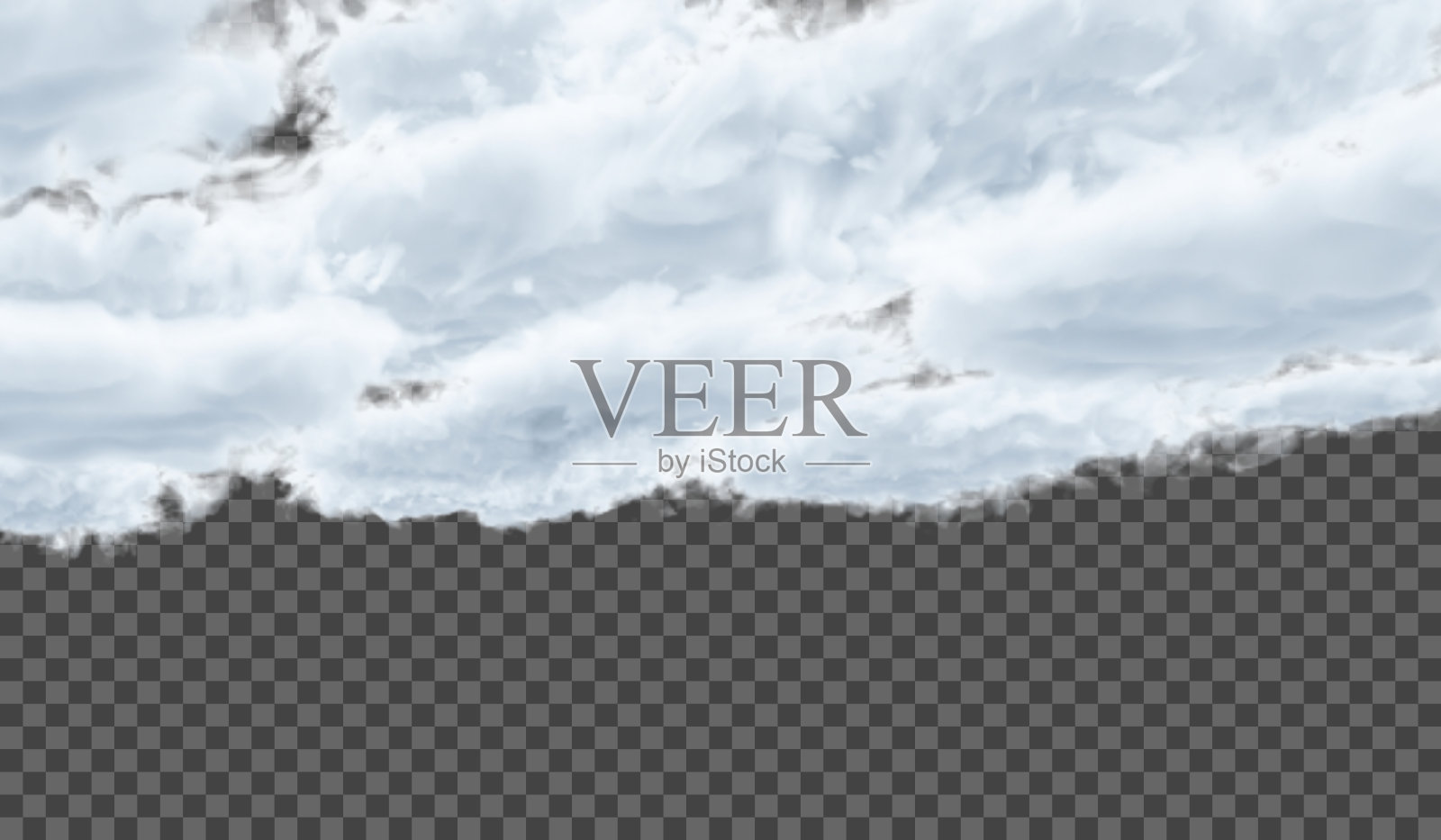 矢量雷鸣密集的云在一个透明的背景。大气现象。插画图片素材