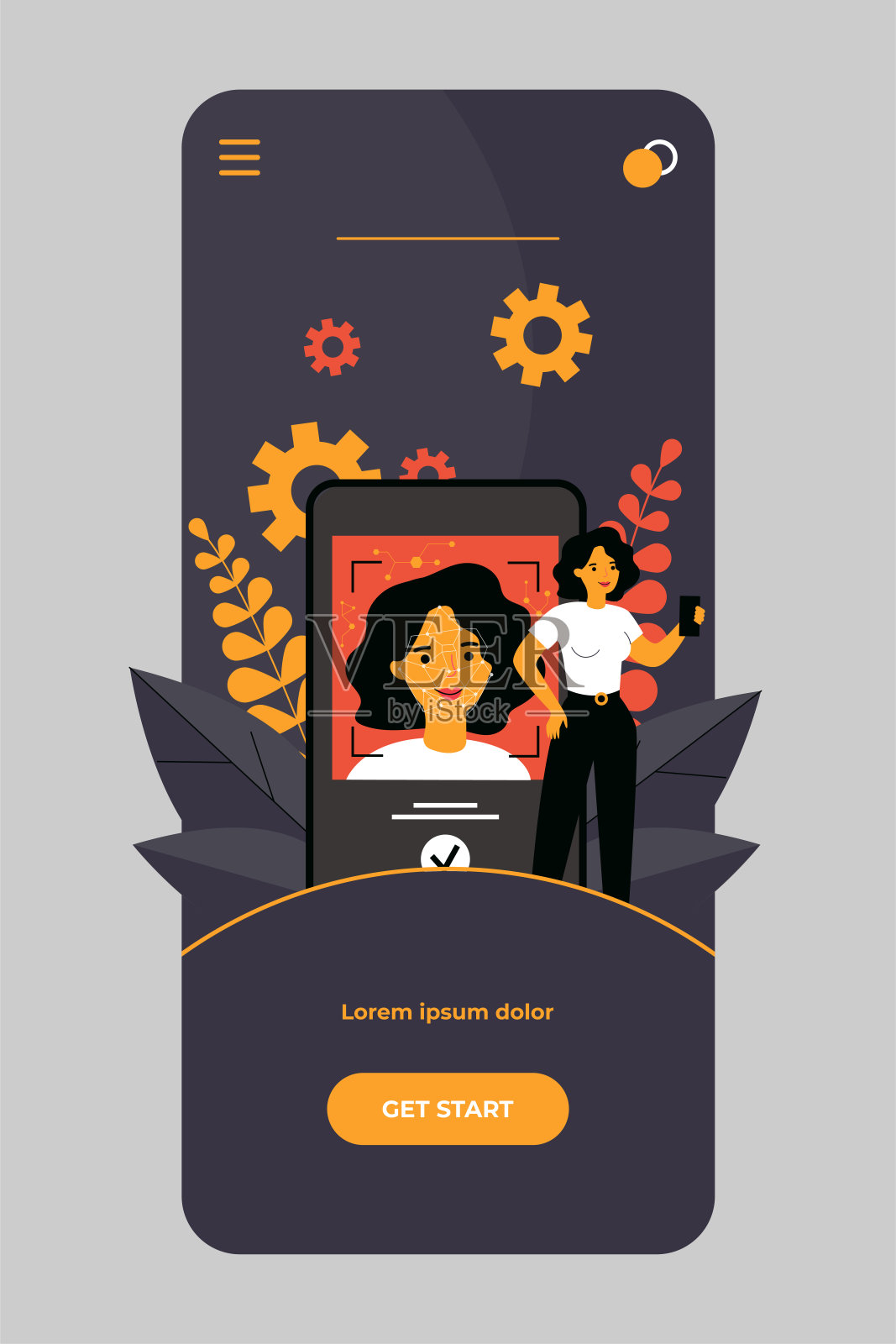 人脸识别的概念设计模板素材