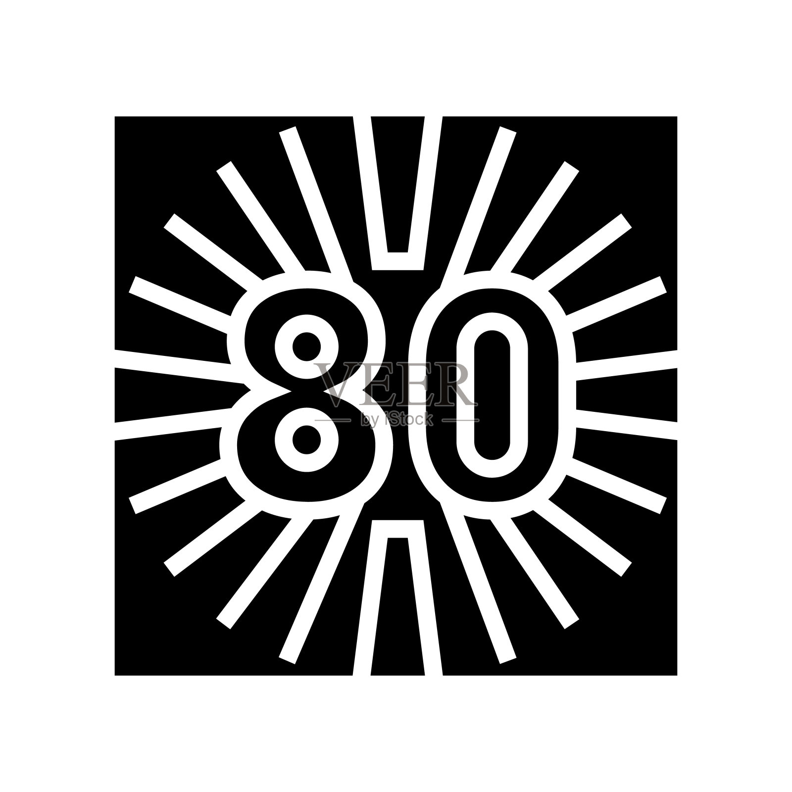 80年代怀旧字形图标矢量插图插画图片素材