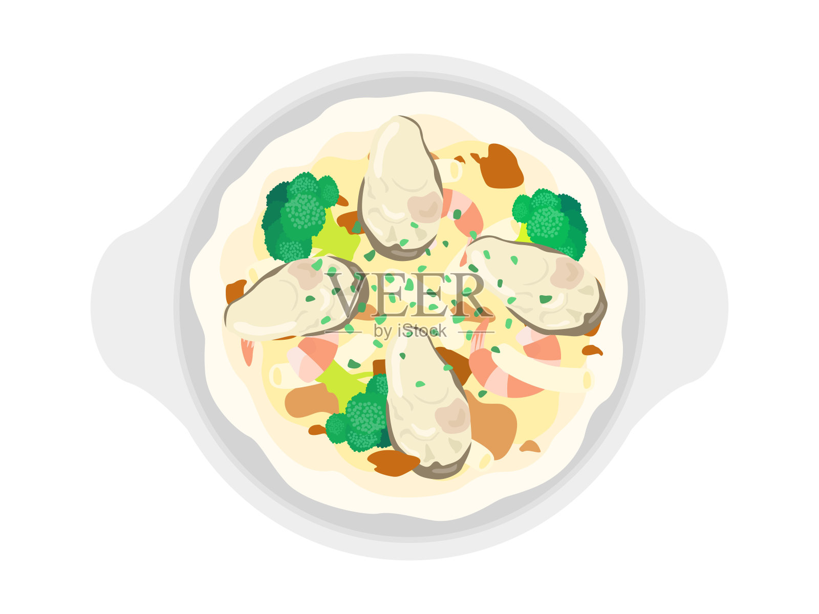 牡蛎烤面包设计元素图片