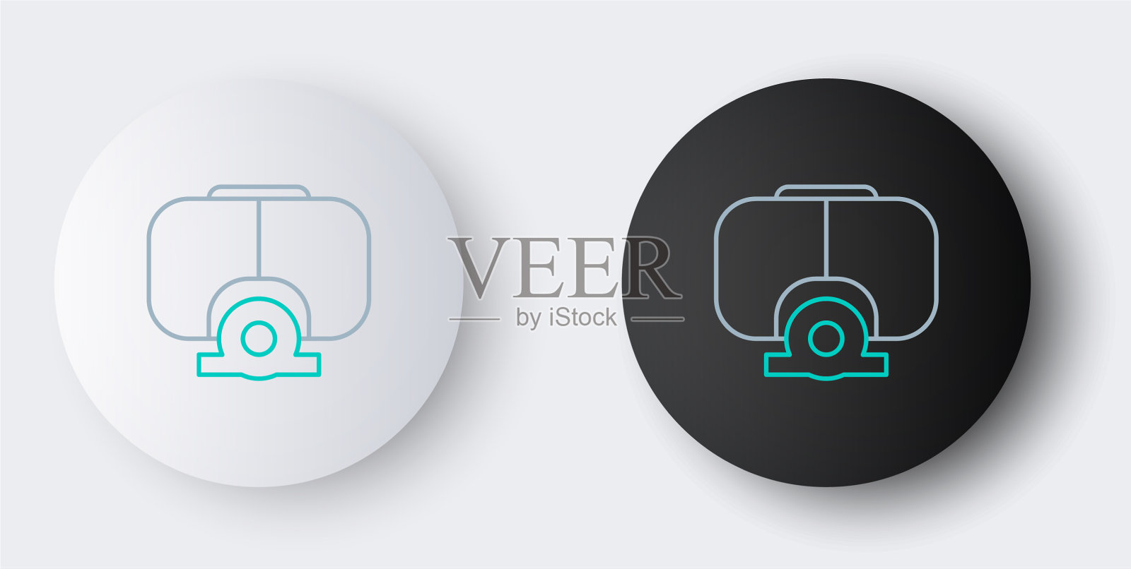 线潜水面具图标孤立在灰色背景图标素材