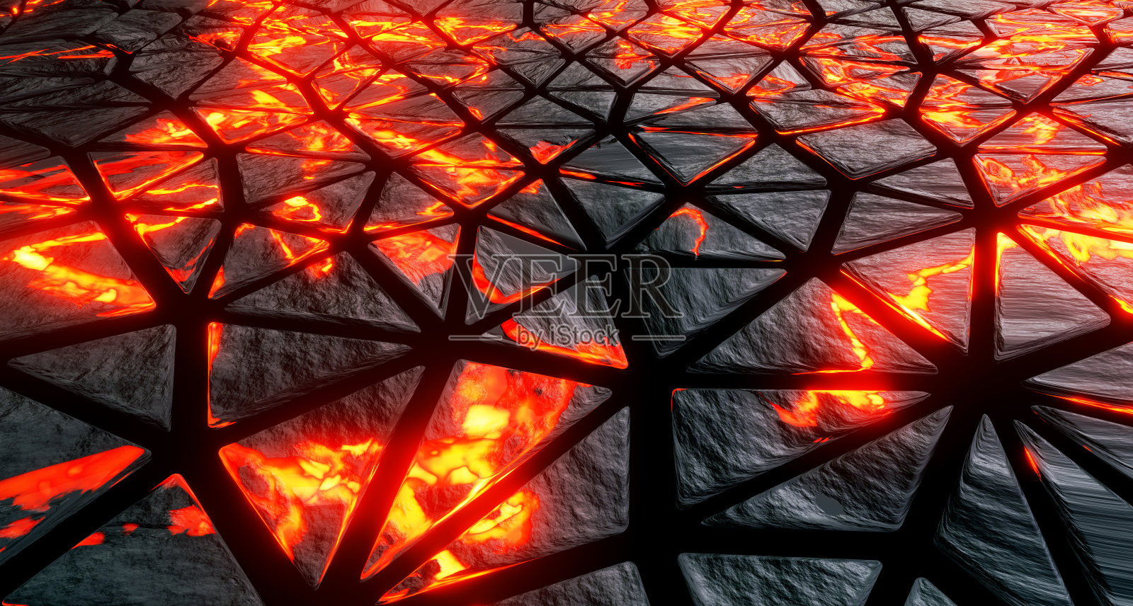 龟裂的表面有燃烧的熔岩背景照片摄影图片