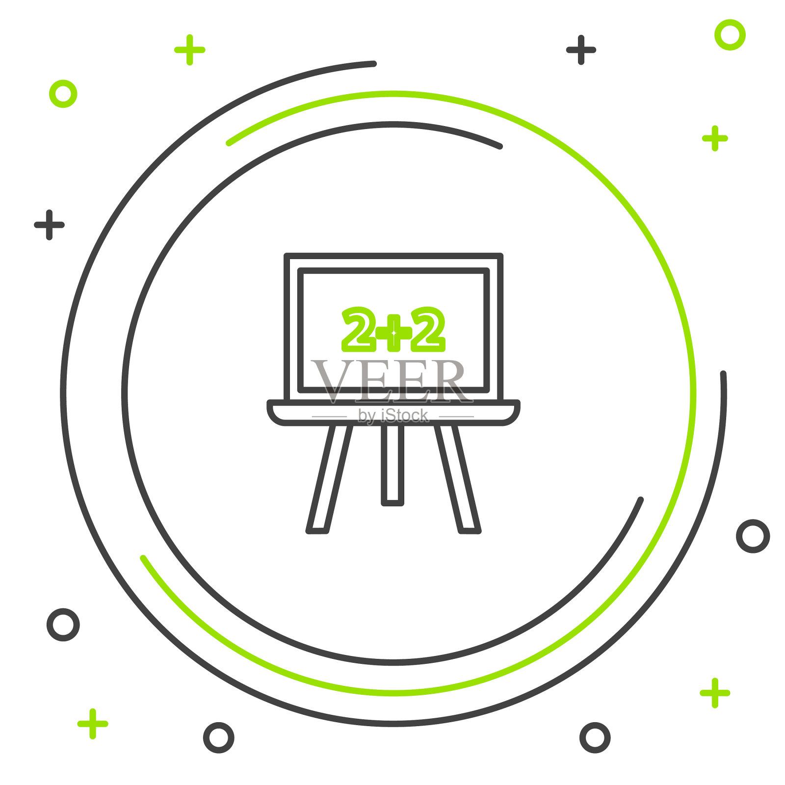 将黑板图标隔离在白色背景上插画图片素材