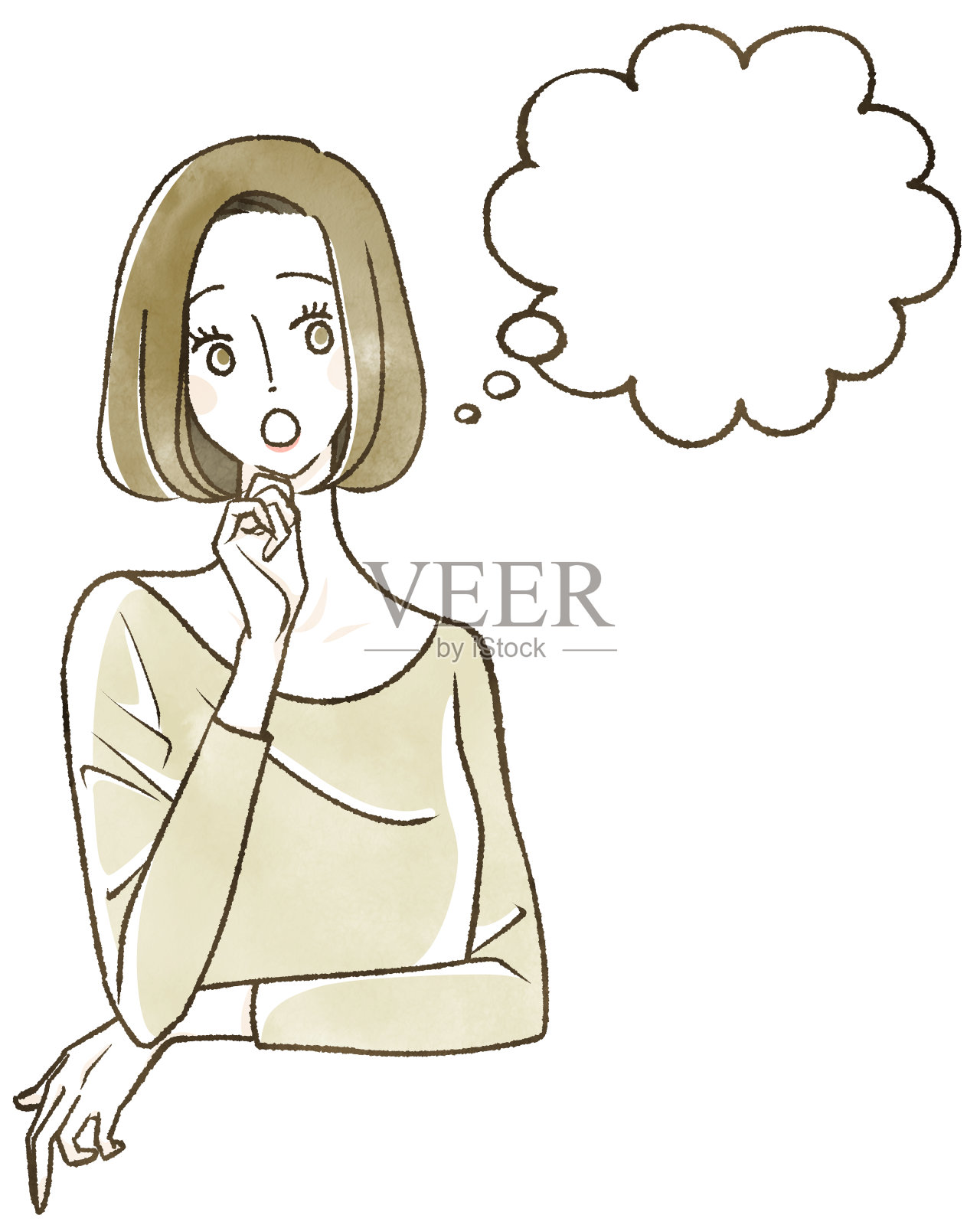 奇怪的女人插画图片素材