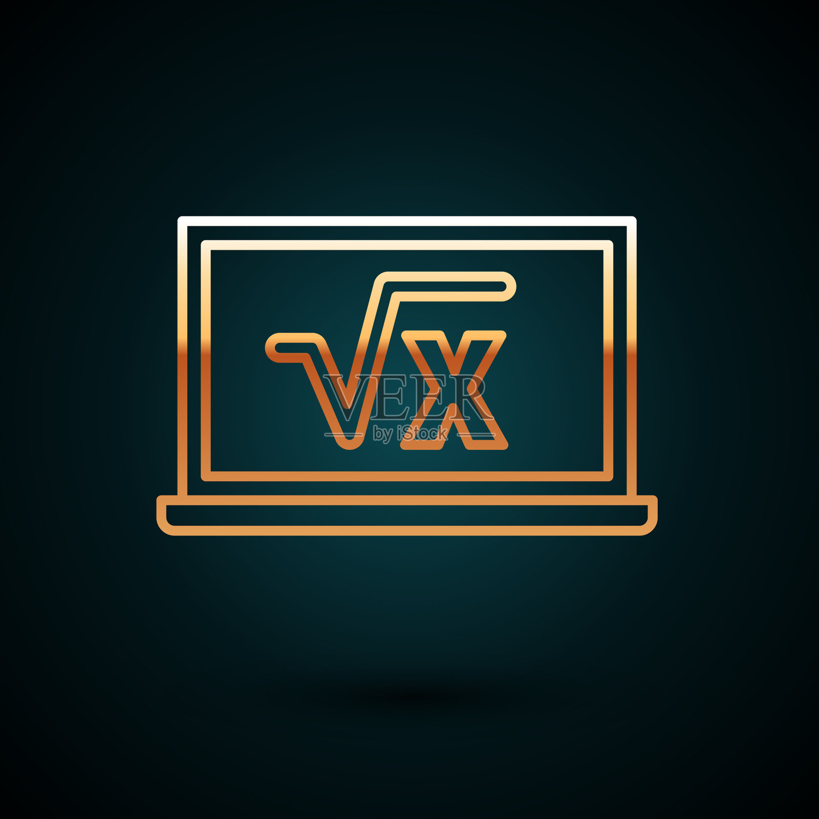 金线平方根x符号在黑板上插画图片素材