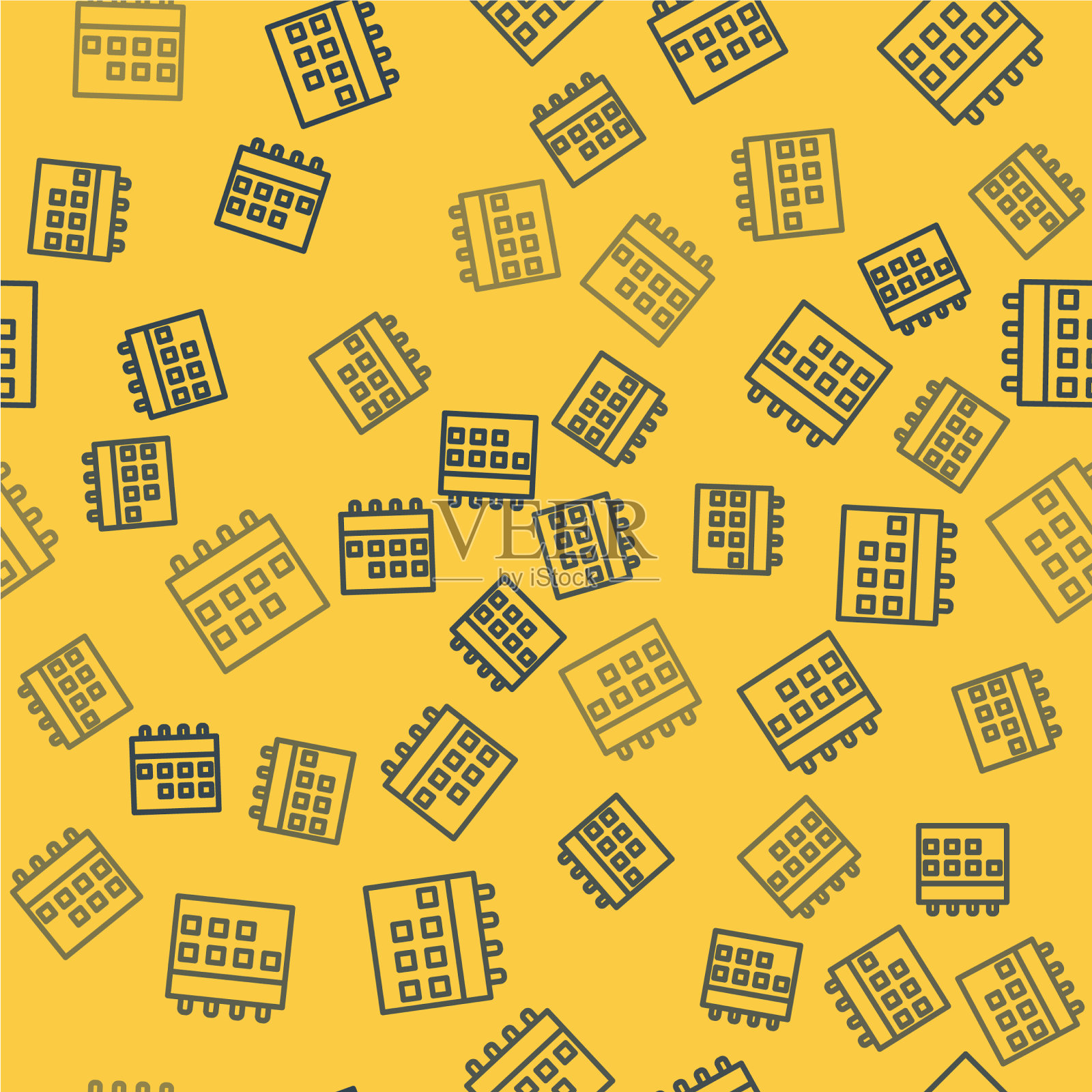 蓝线日历图标隔离无缝模式插画图片素材