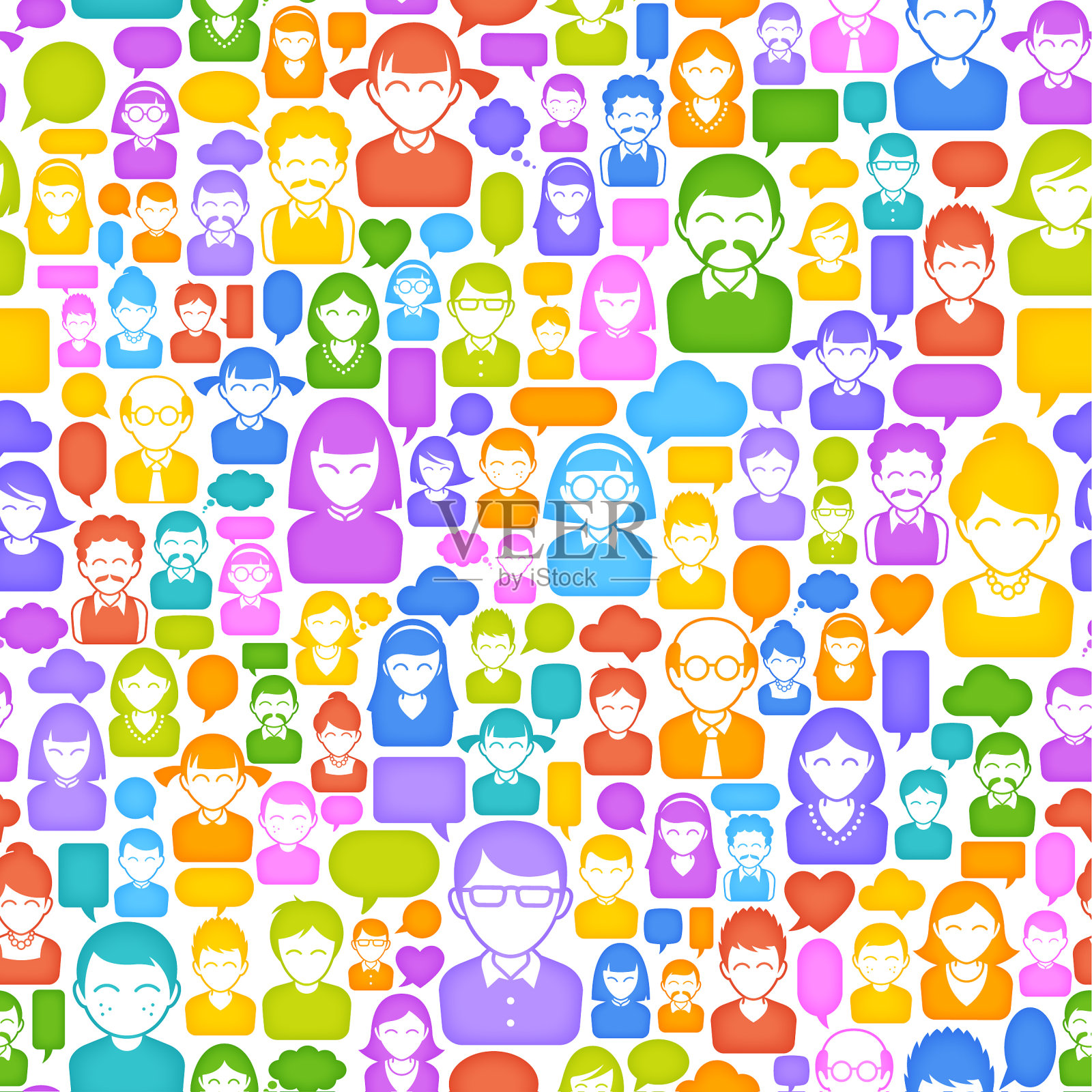 彩色卡通形象纹理插画图片素材