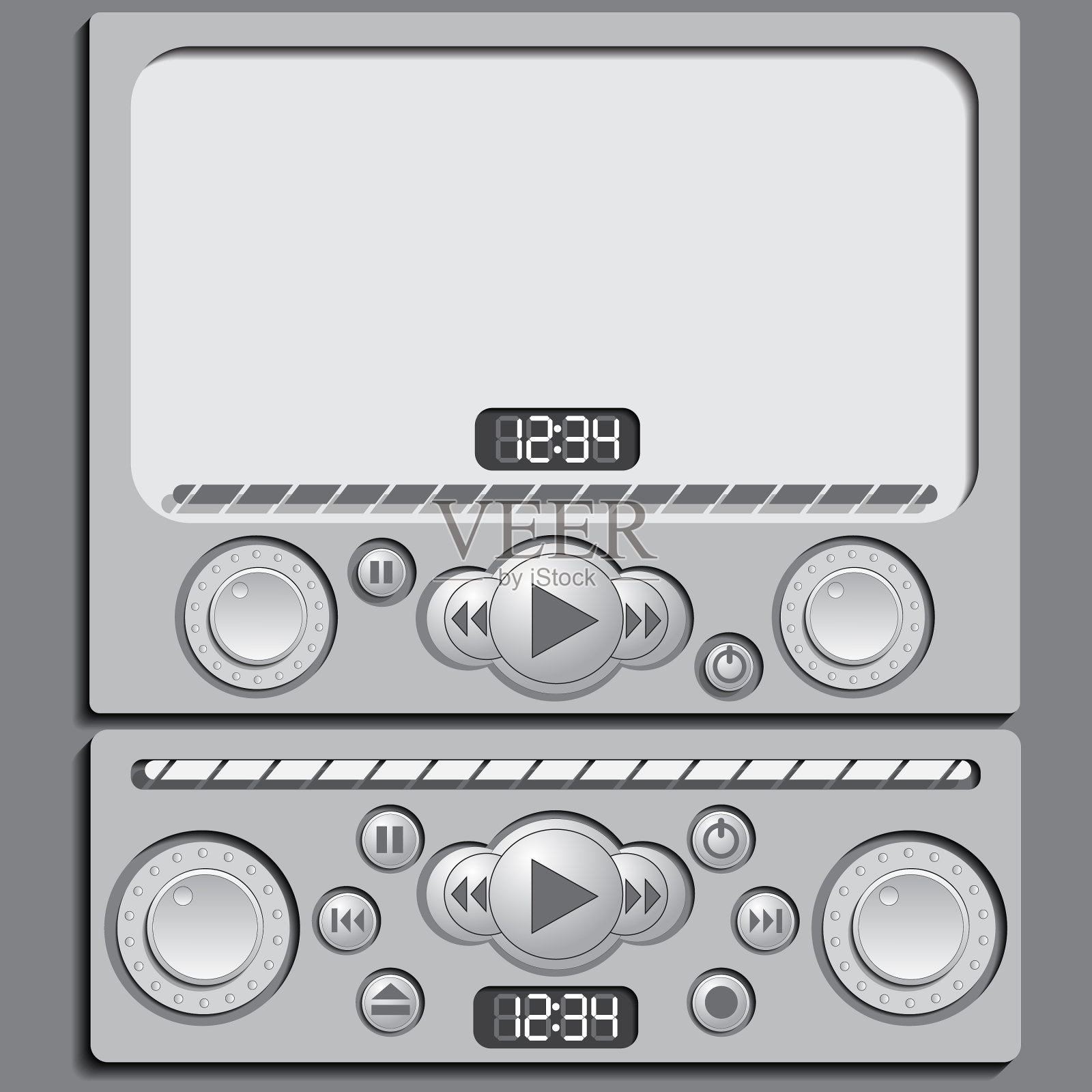 界面音频视频播放栏插画图片素材