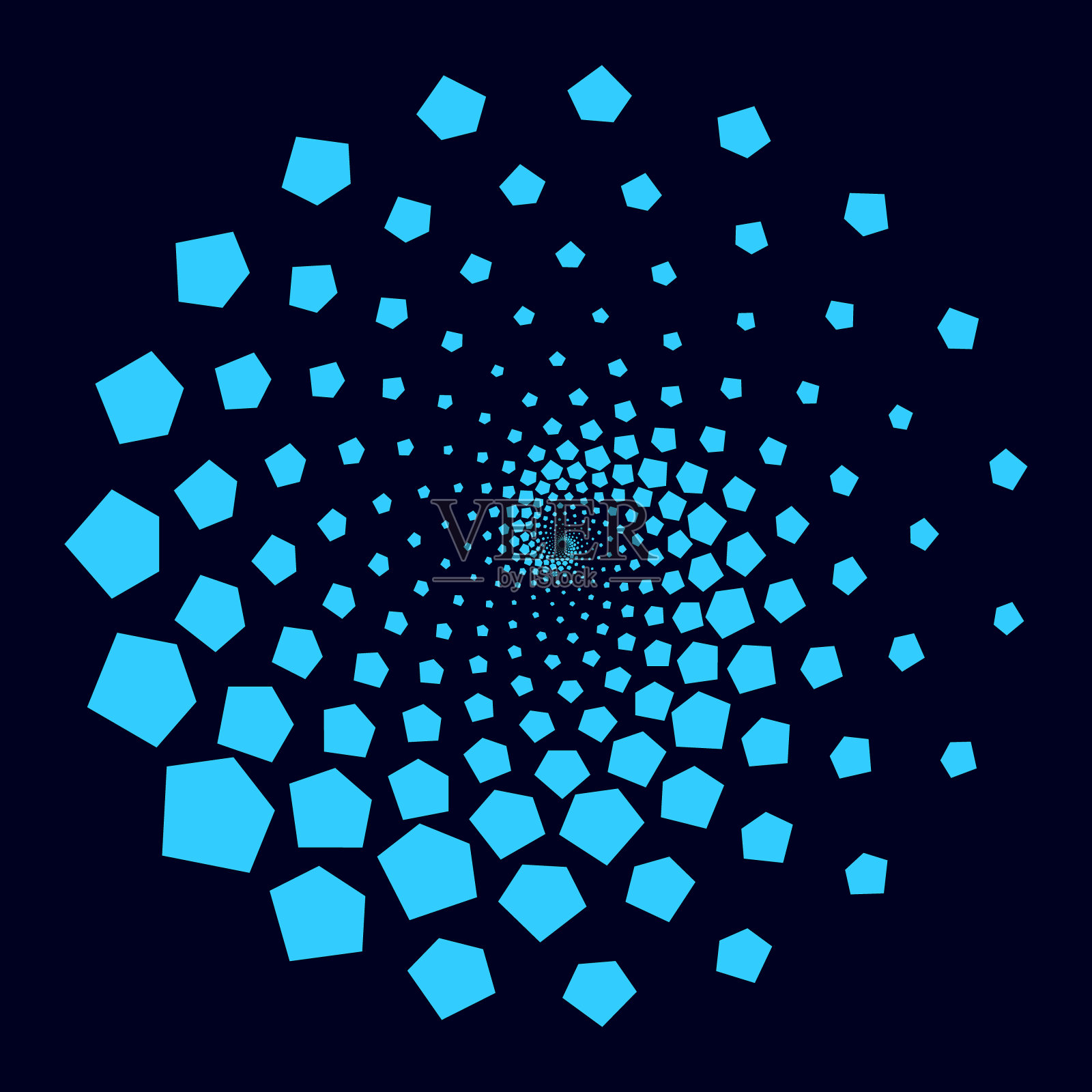 现代抽象背景。半色调五角形。圆形的标志。向量和框架插画图片素材