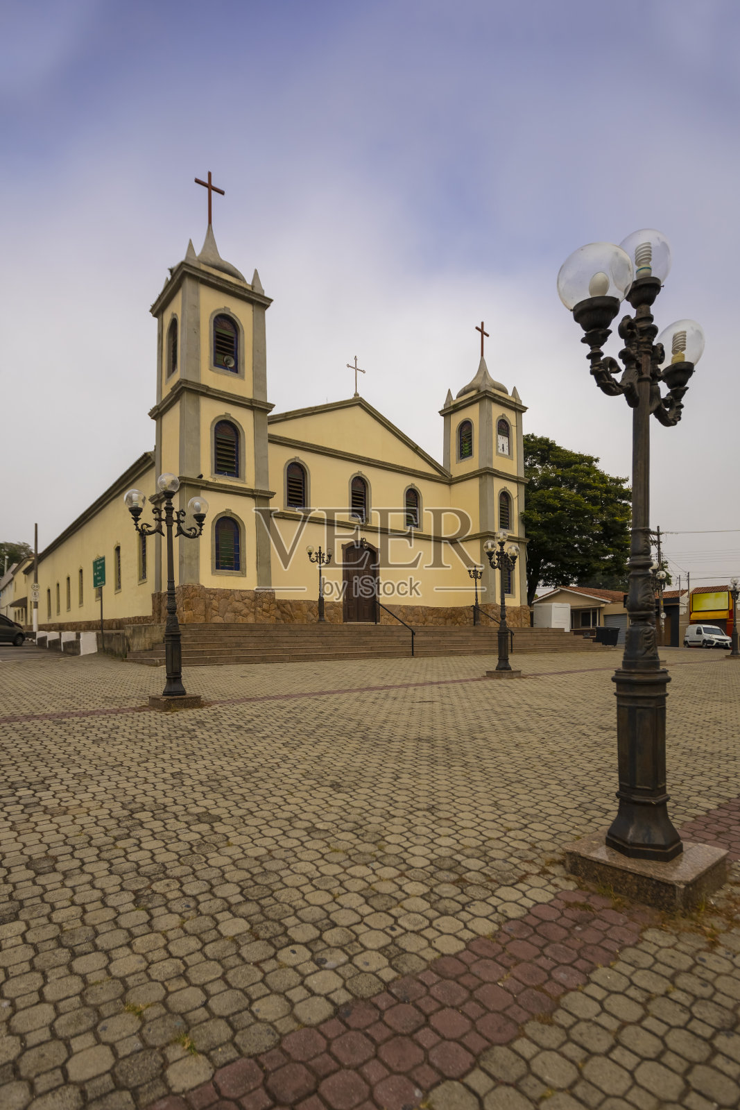 巴西圣保罗卡布鲁瓦圣母教堂，照片摄影图片