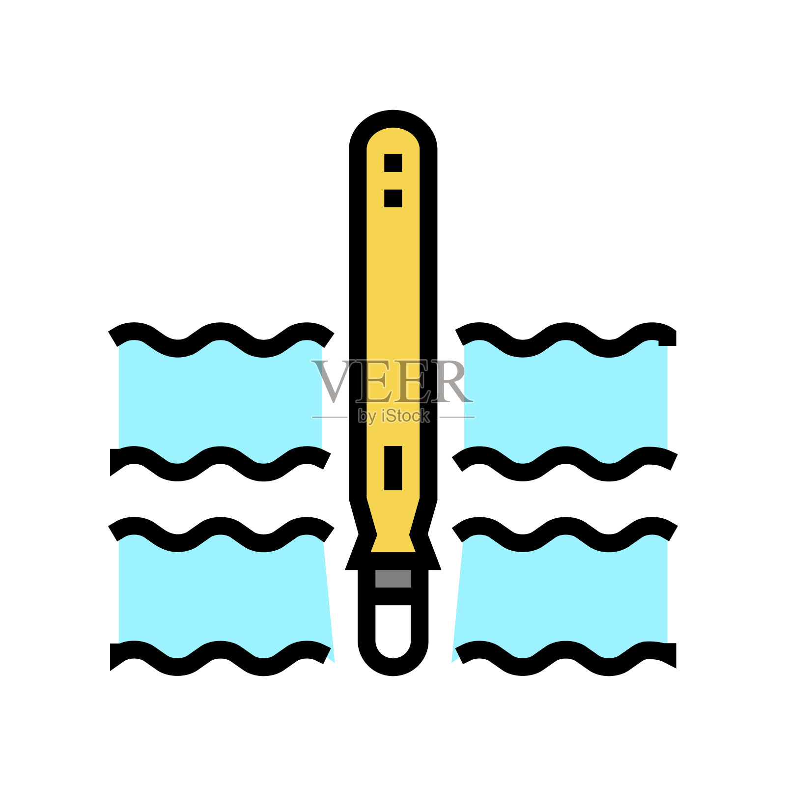 潜水员浮动彩色图标矢量插图设计元素图片