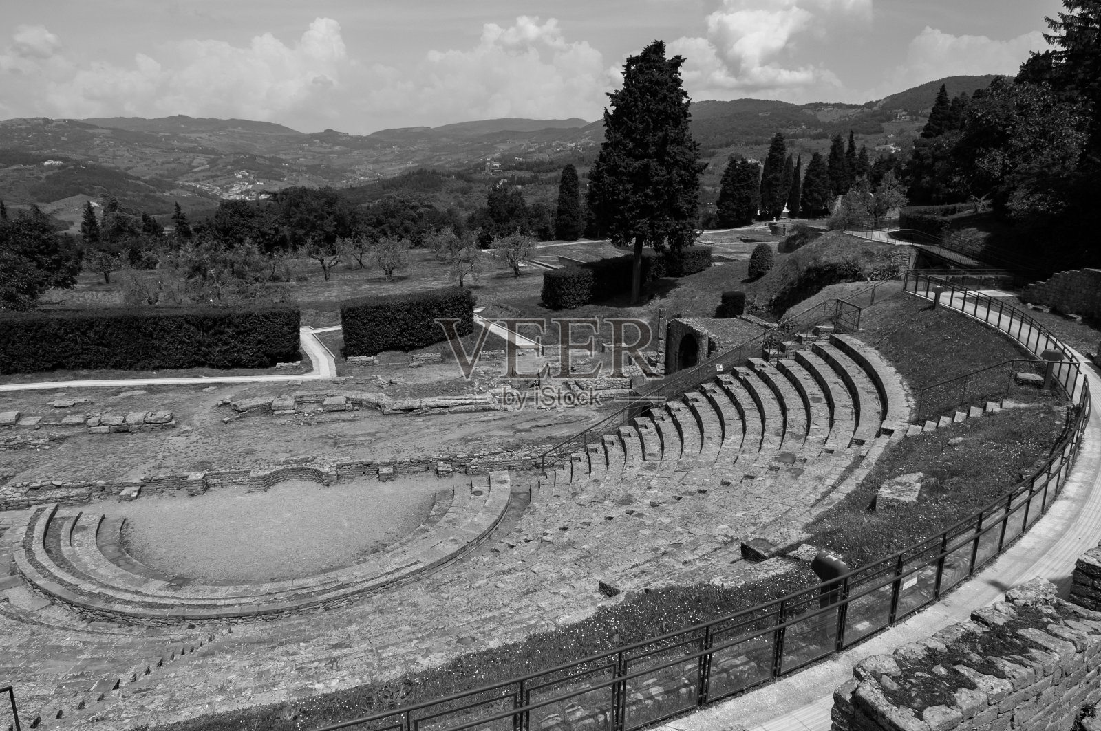 菲索尔，罗马剧院照片摄影图片