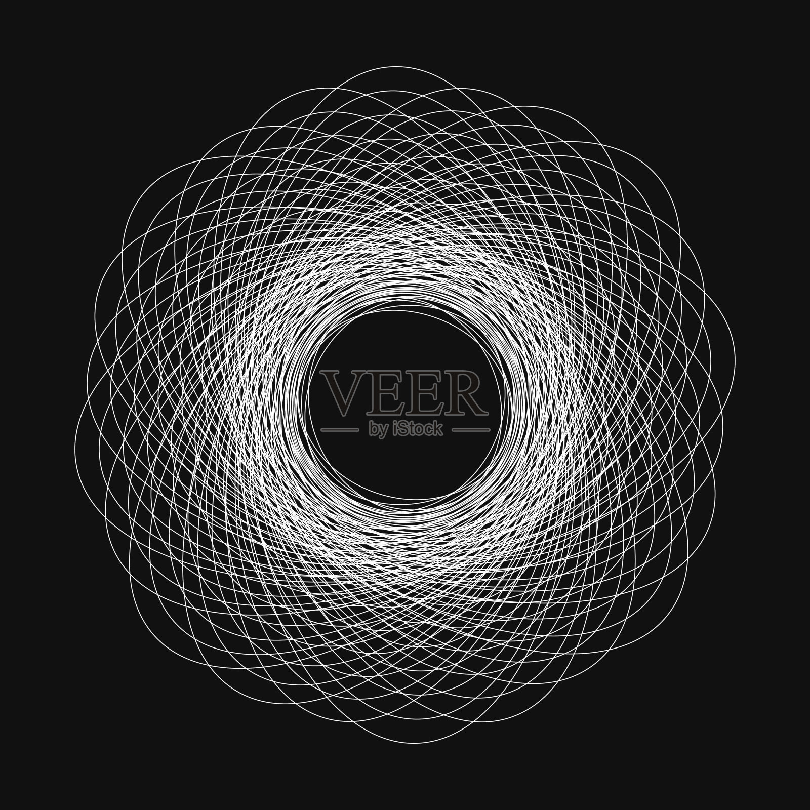 许多椭圆的笔画形成圆形。从椭圆模式。插画图片素材