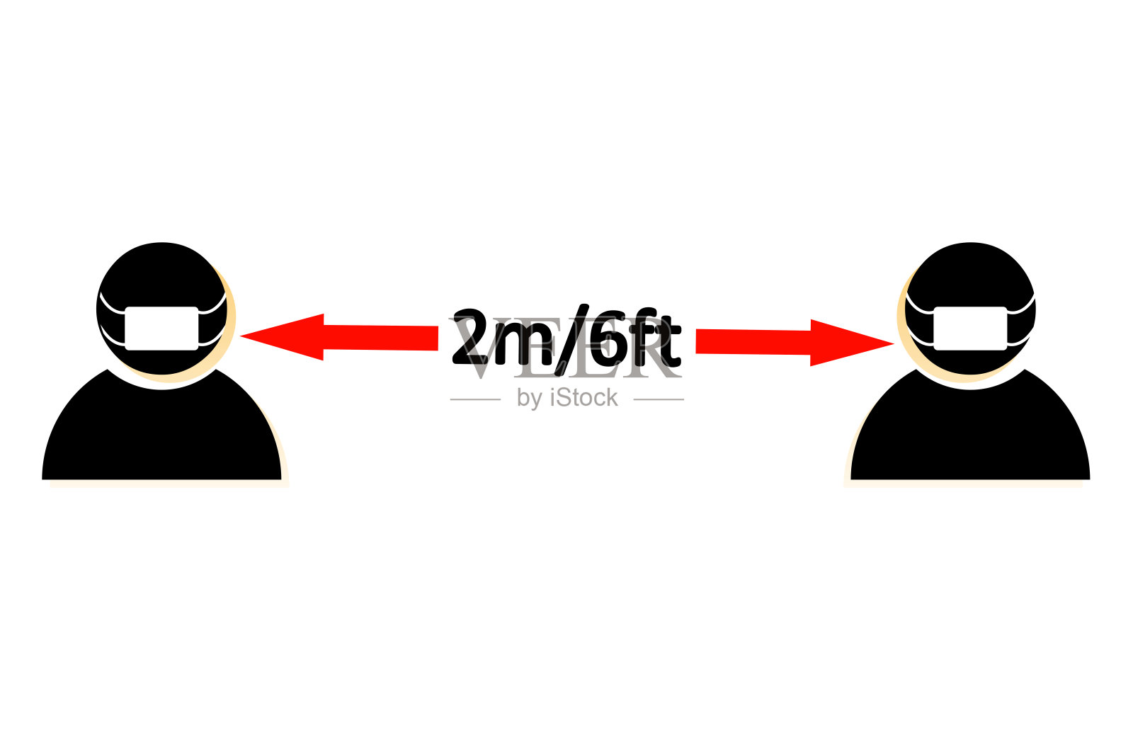 保持社交距离的表情符号插画图片素材