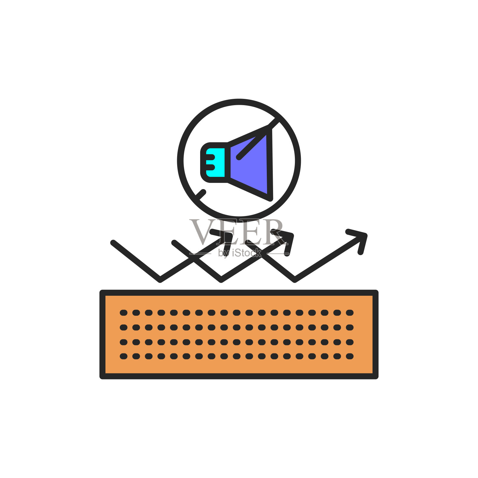 声音隔离色线图标。象形文字用于网页、手机应用、促销。图标素材