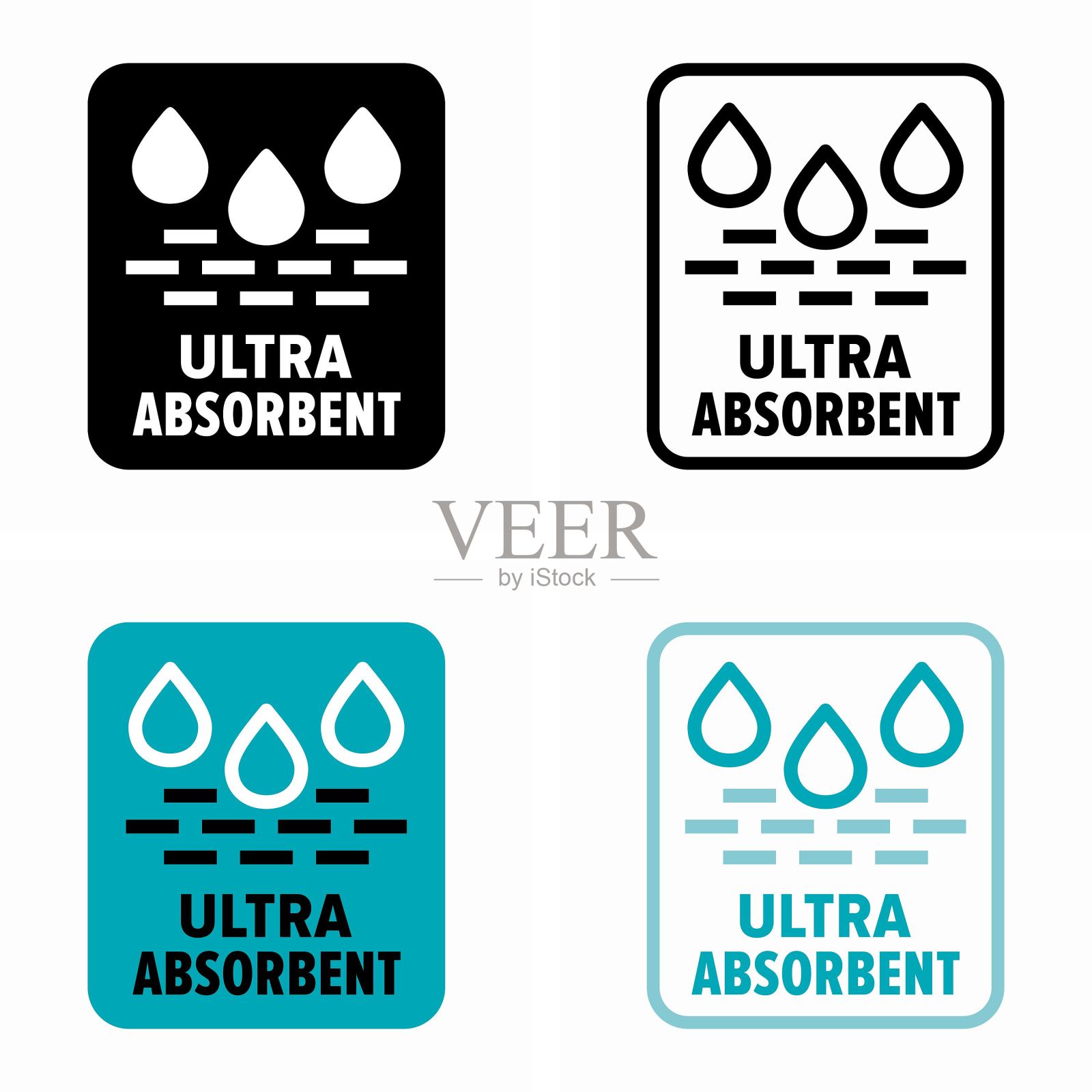 具有超强的吸水性，织物和涂层性能插画图片素材