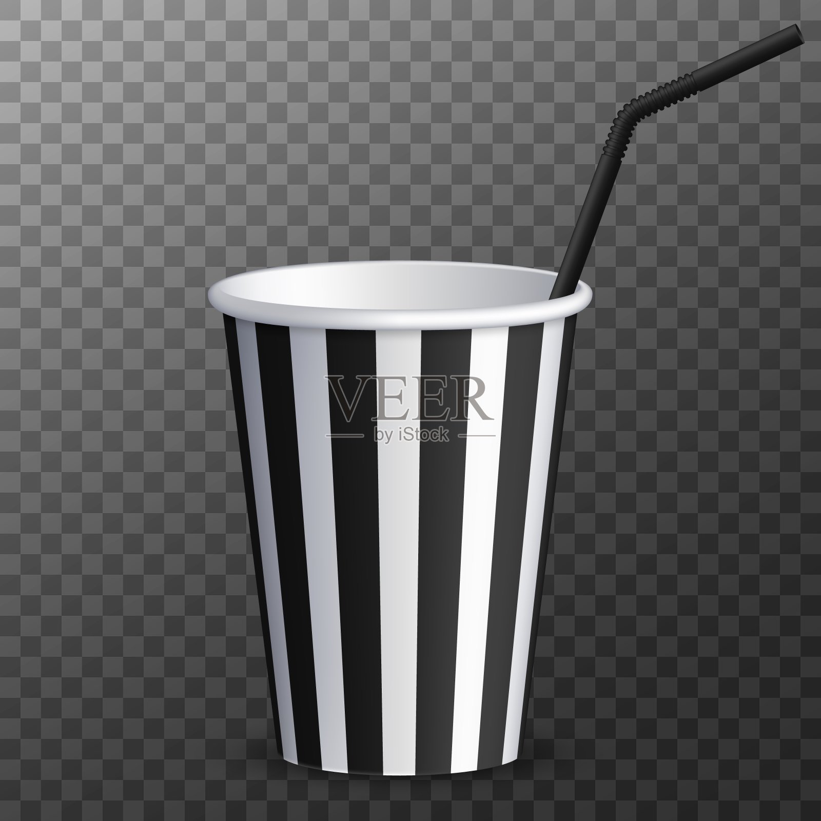 纸咖啡杯孤立在透明的背景。插画图片素材