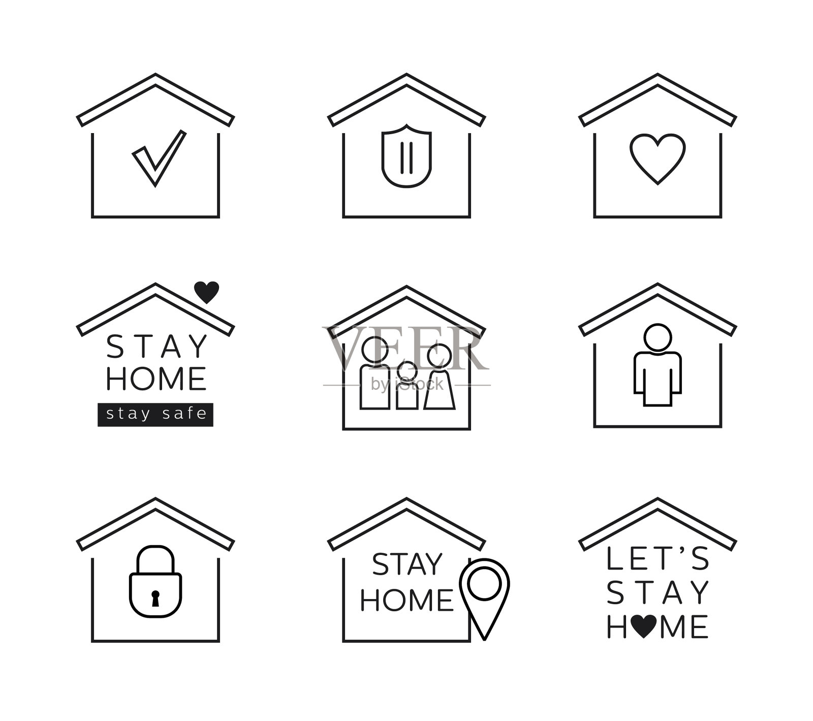 呆在家里行图标图标素材