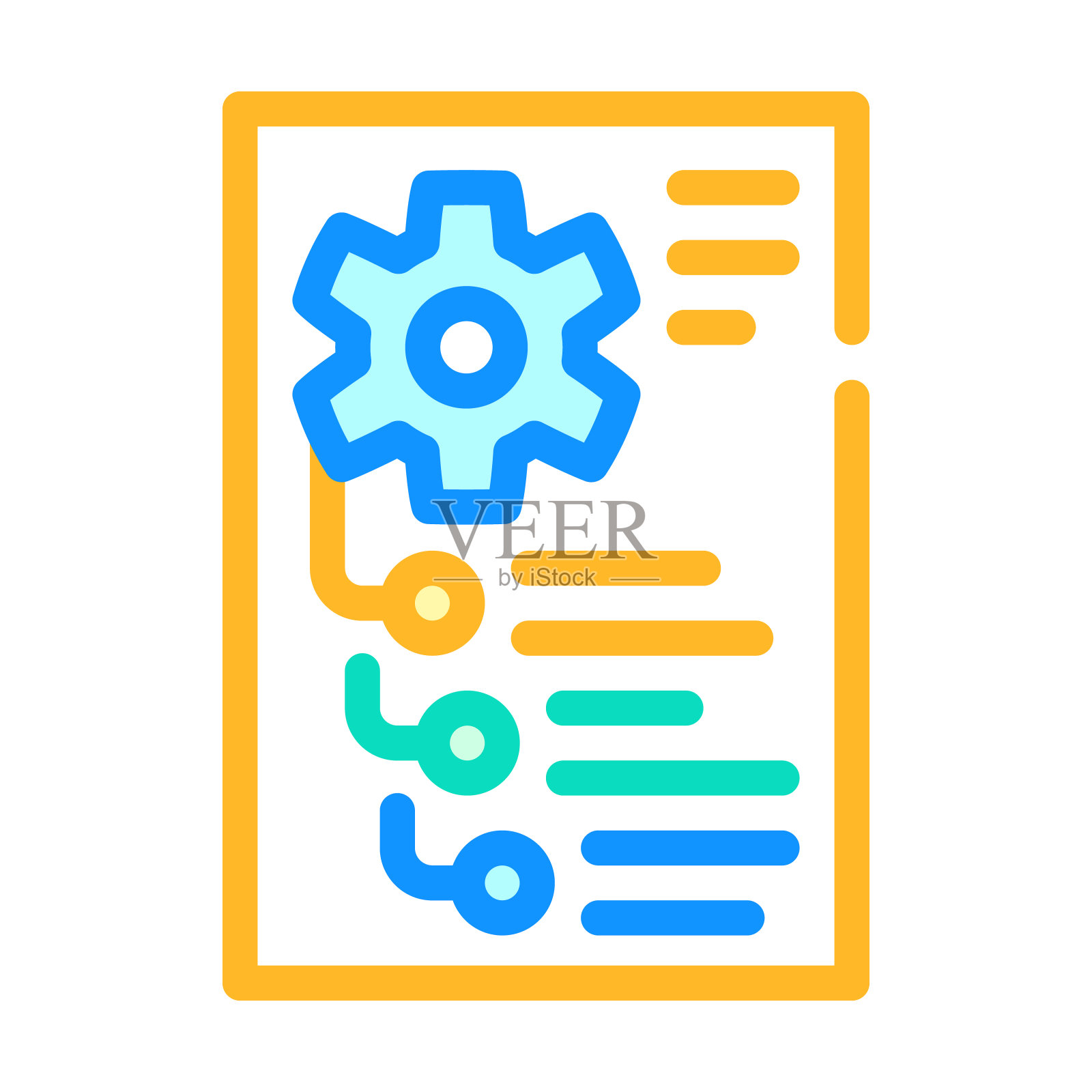 机制指令纸列表颜色图标矢量插图插画图片素材