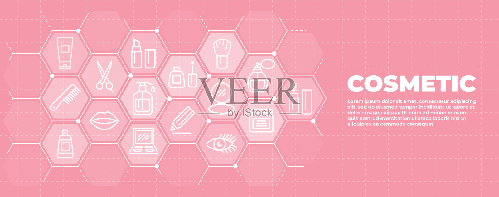 彩妆粉背景与图标和标志插画图片素材