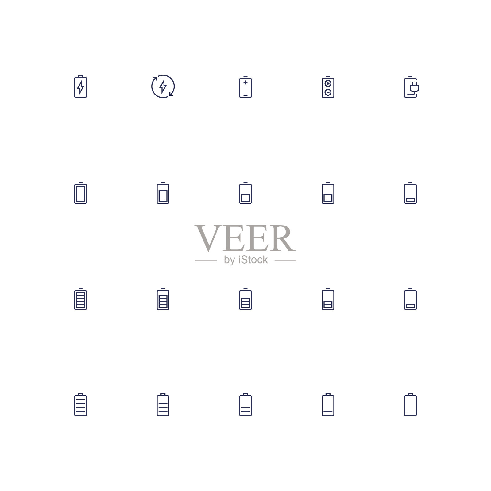 电池图标设置在大纲样式图标素材