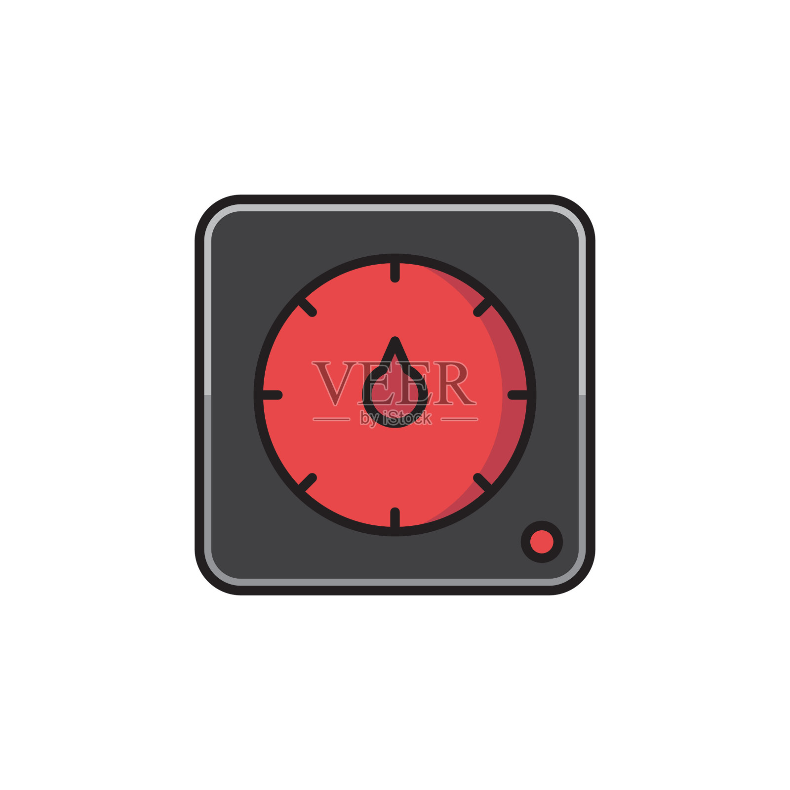 恒温器图标符号医疗工具隔离上图标素材