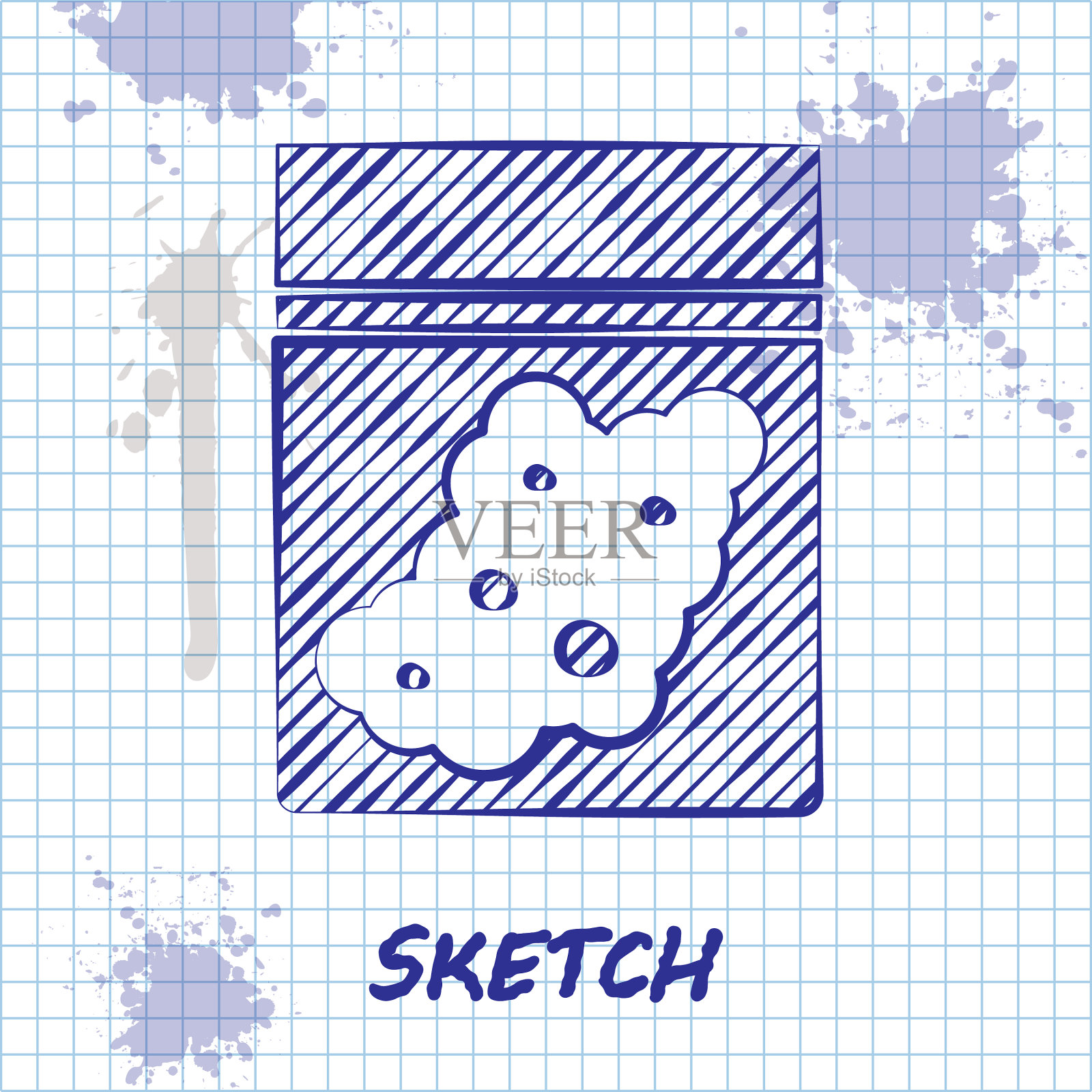 素描线塑料袋药用大麻的图标插画图片素材