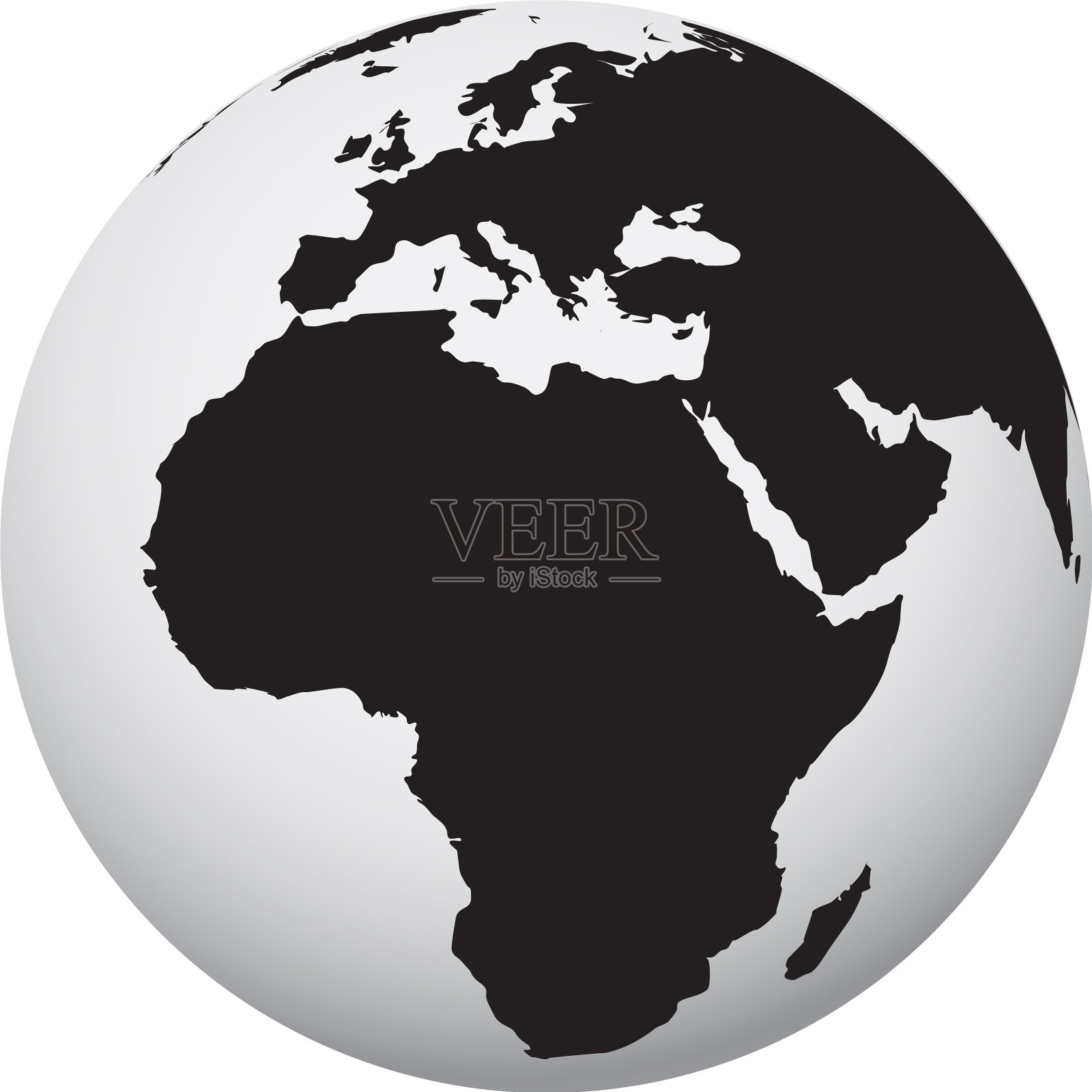 黑色的地球图标插画图片素材