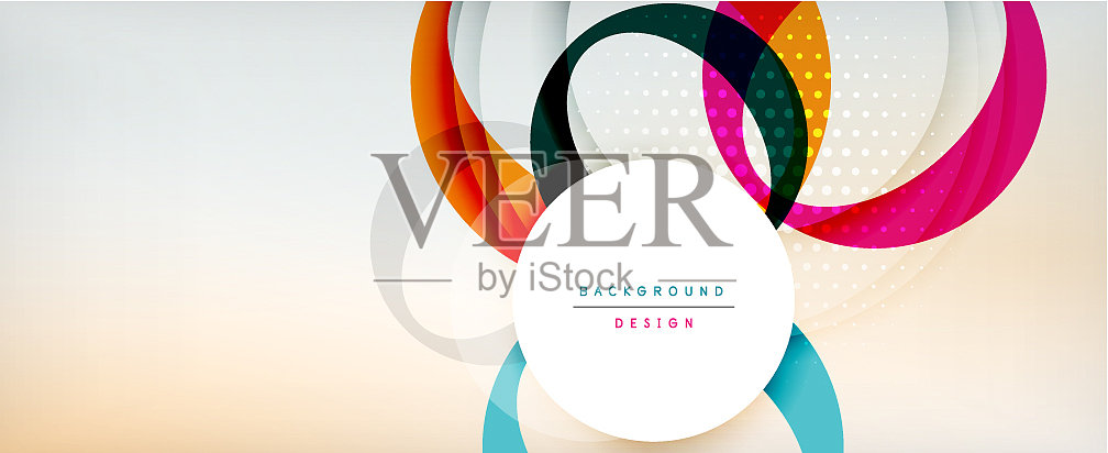 时尚简约圆抽象背景动态插画图片素材