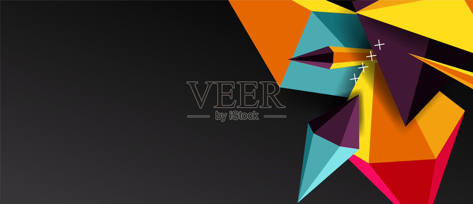 时尚简单的三角形抽象背景插画图片素材