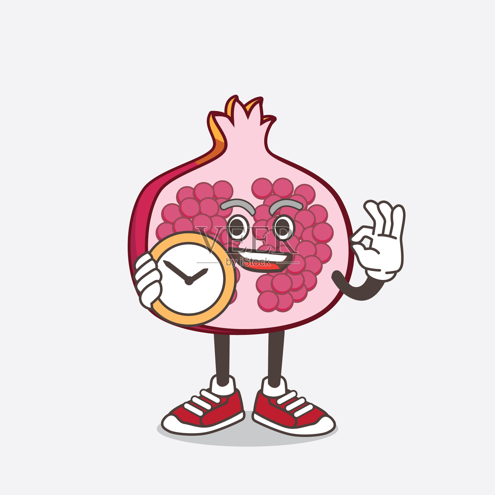 石榴水果卡通人物吉祥物插画图片素材