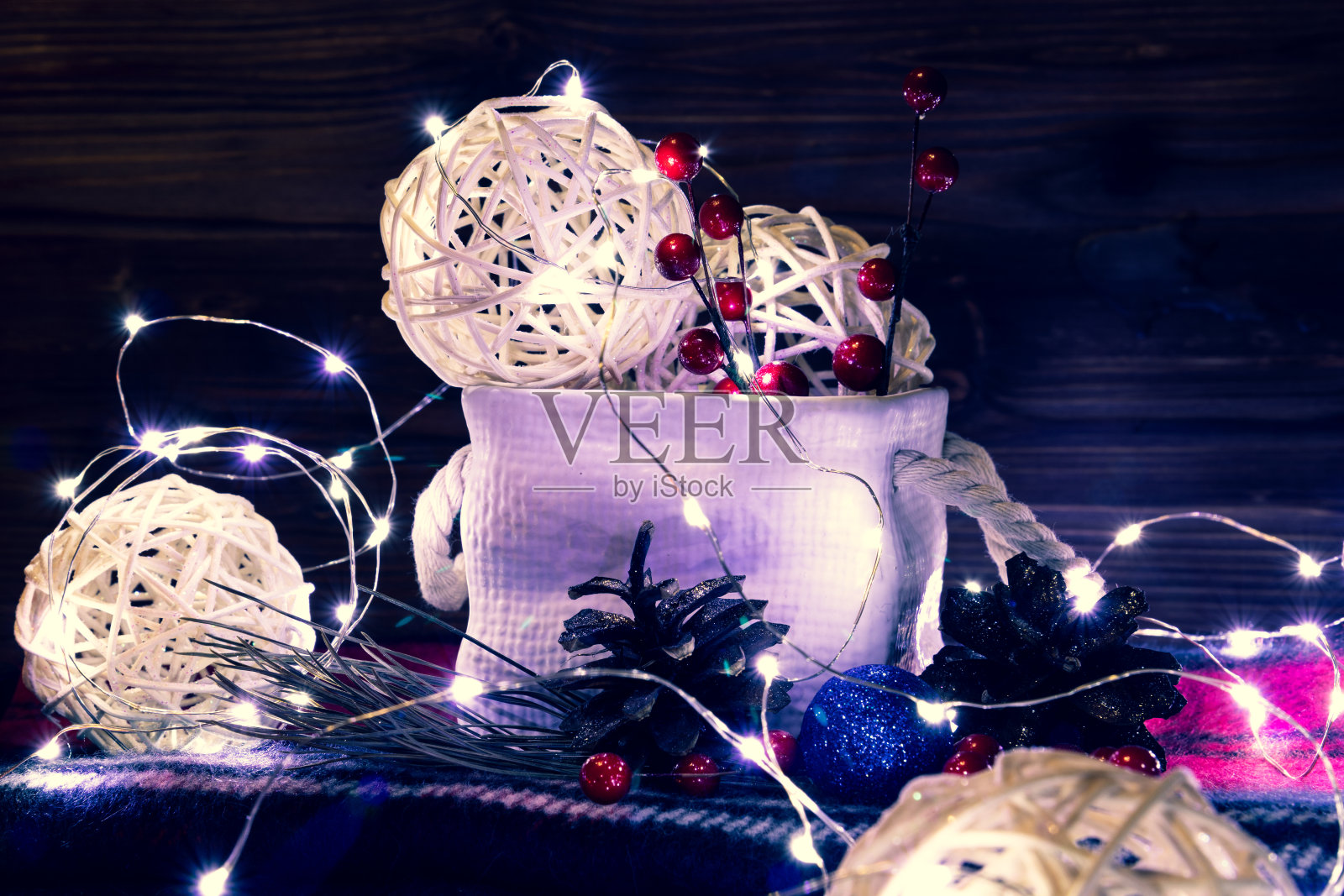 圣诞节和新年的装饰照片摄影图片