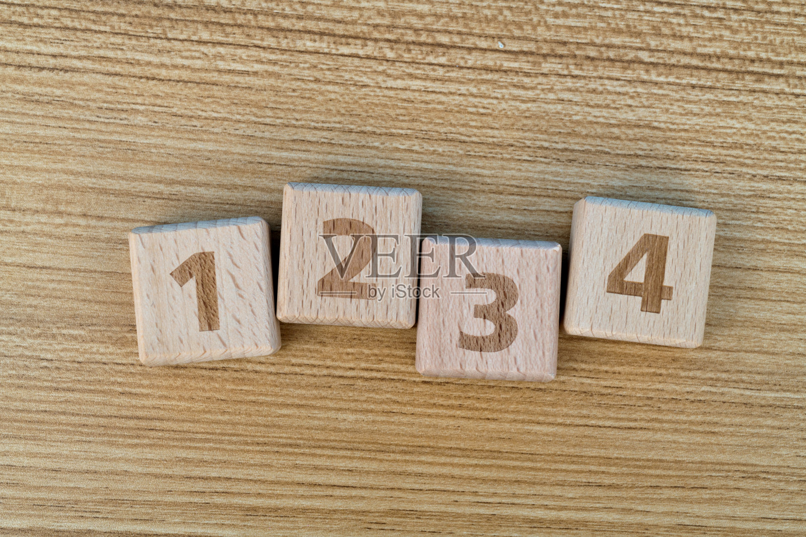 编号1234的木制玩具积木照片摄影图片