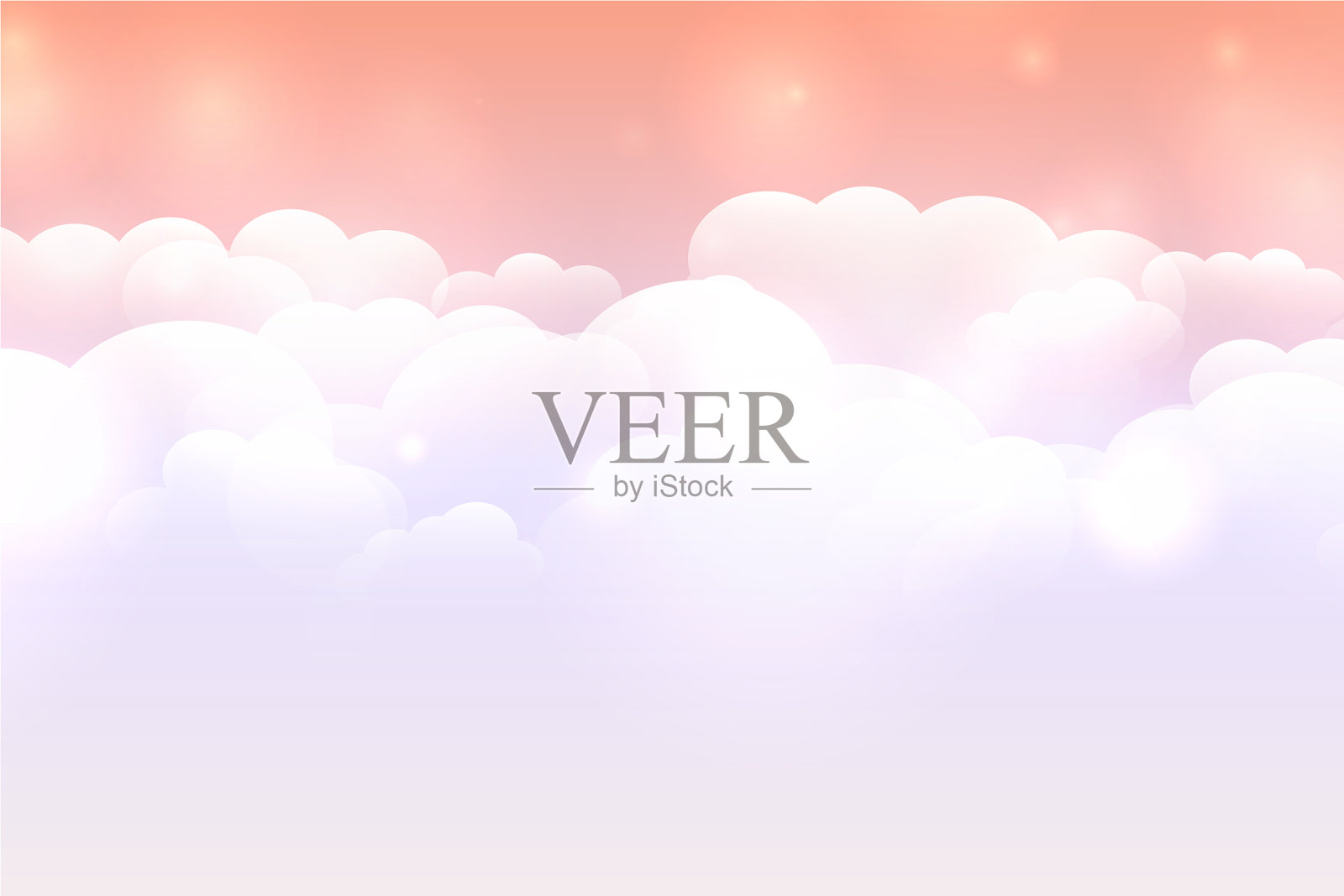 梦幻般的云彩背景与色彩柔和的天空插画图片素材