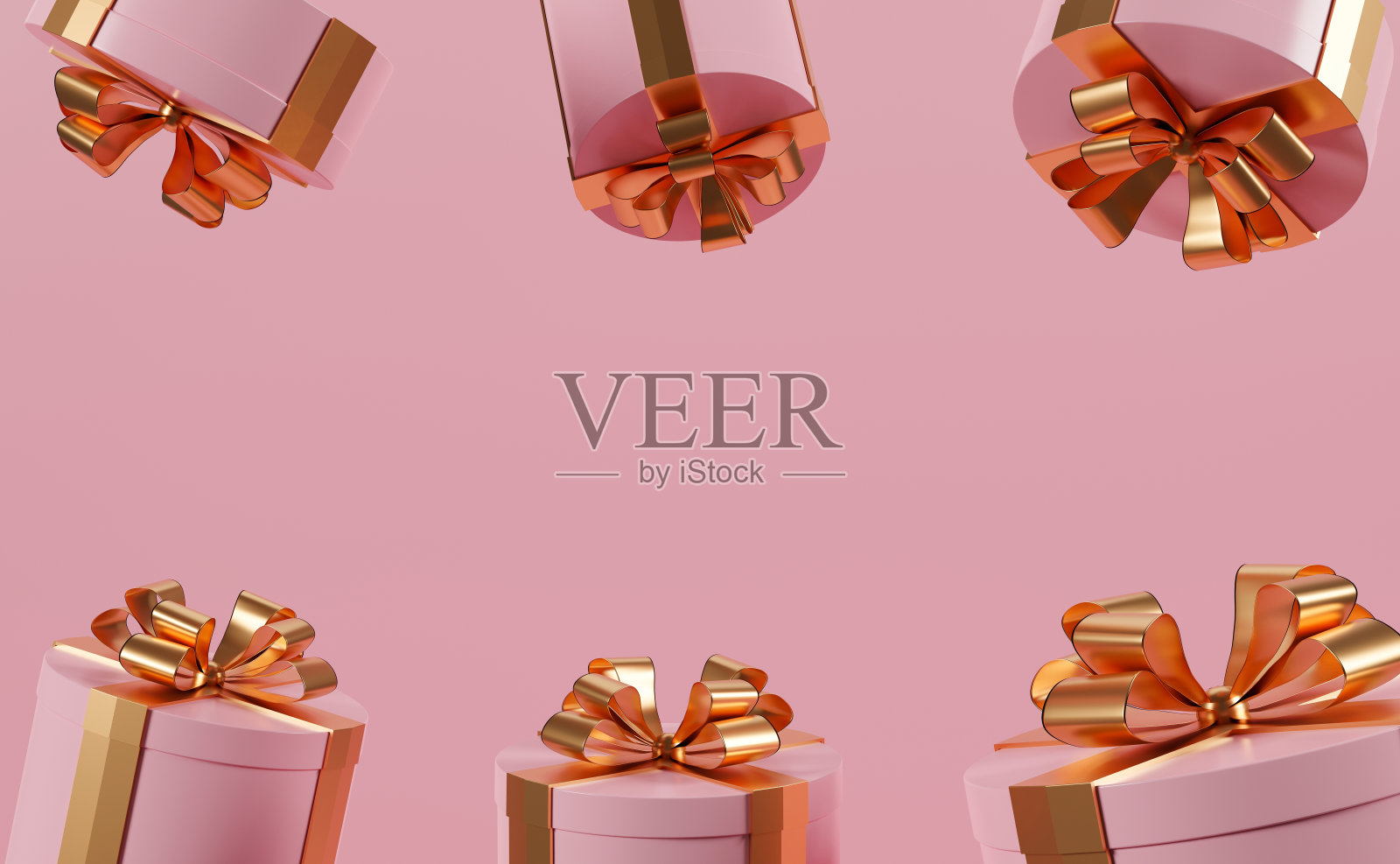 粉色礼盒背景。照片摄影图片