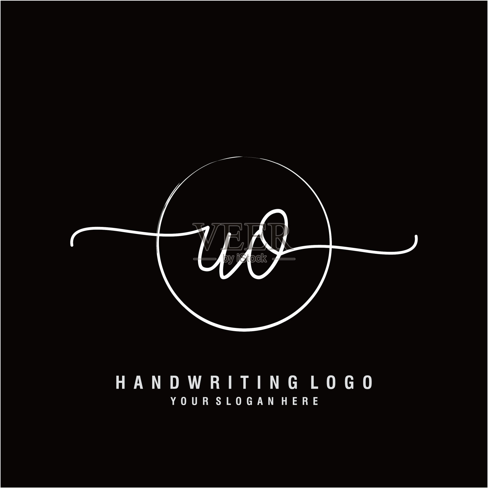 Uo初始手写标识设计插画图片素材