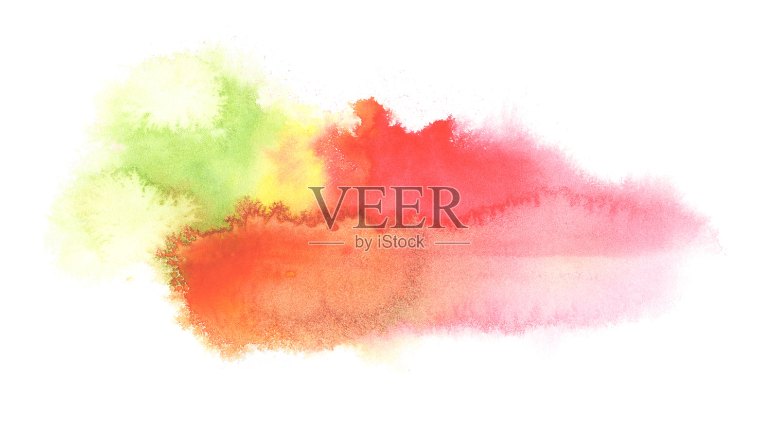 抽象水彩和丙烯酸吸污画。颜色设计元素。纹理纸。孤立在白色背景上。照片摄影图片