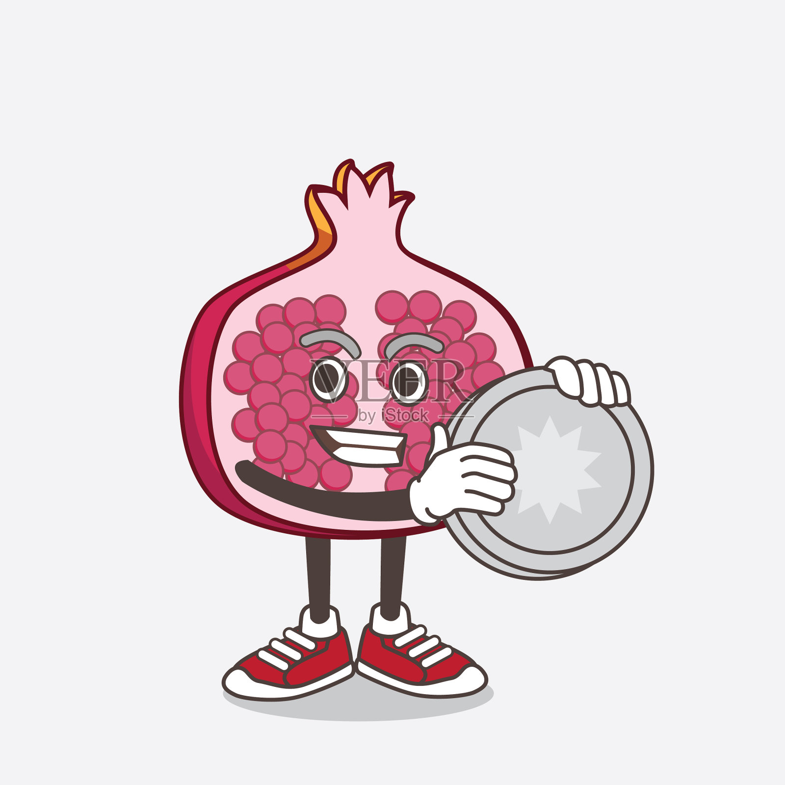 石榴水果卡通人物吉祥物插画图片素材