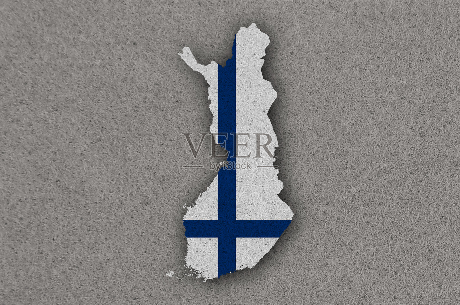 毛毡上的芬兰地图和国旗插画图片素材