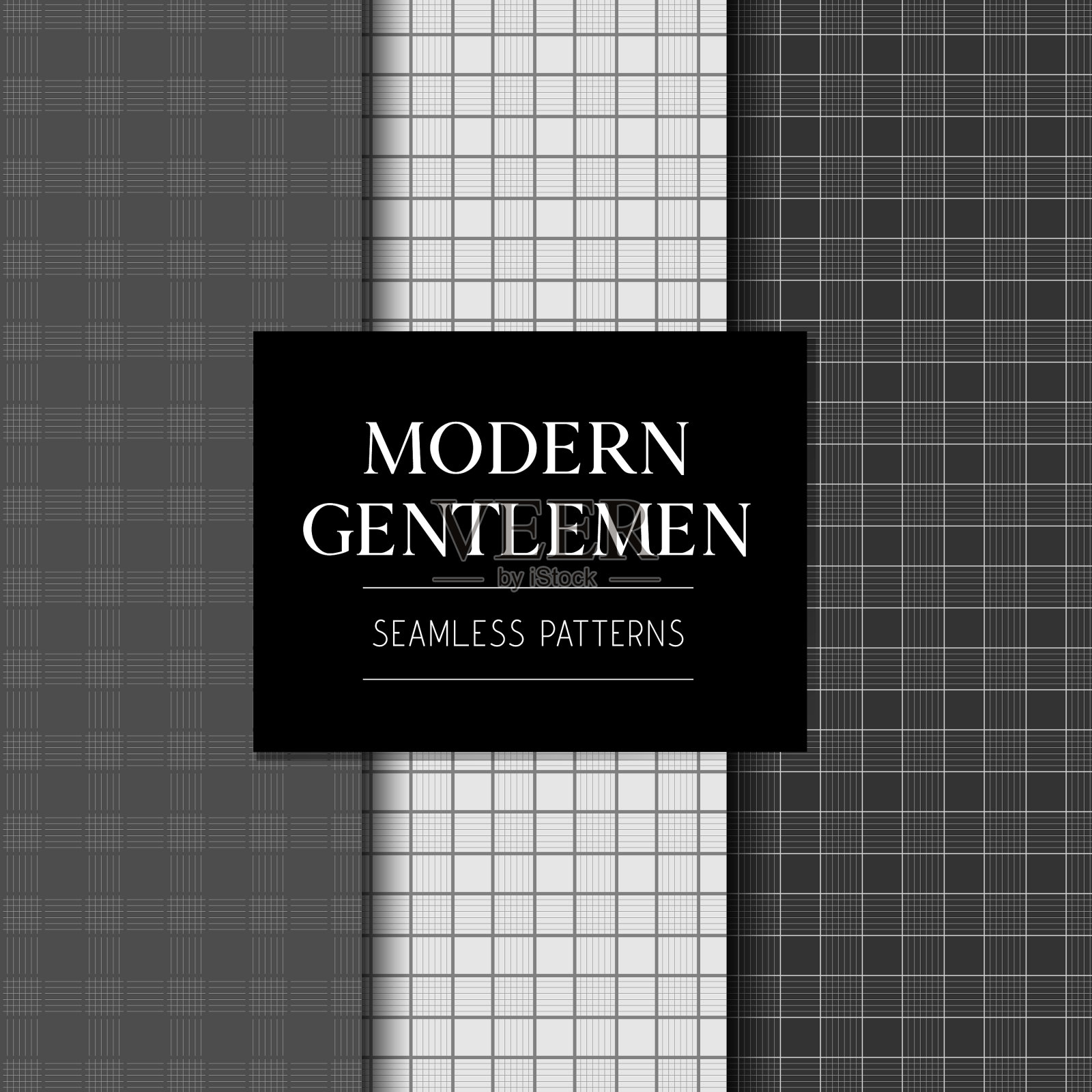 创造性的抽象无缝模式灰度插画图片素材